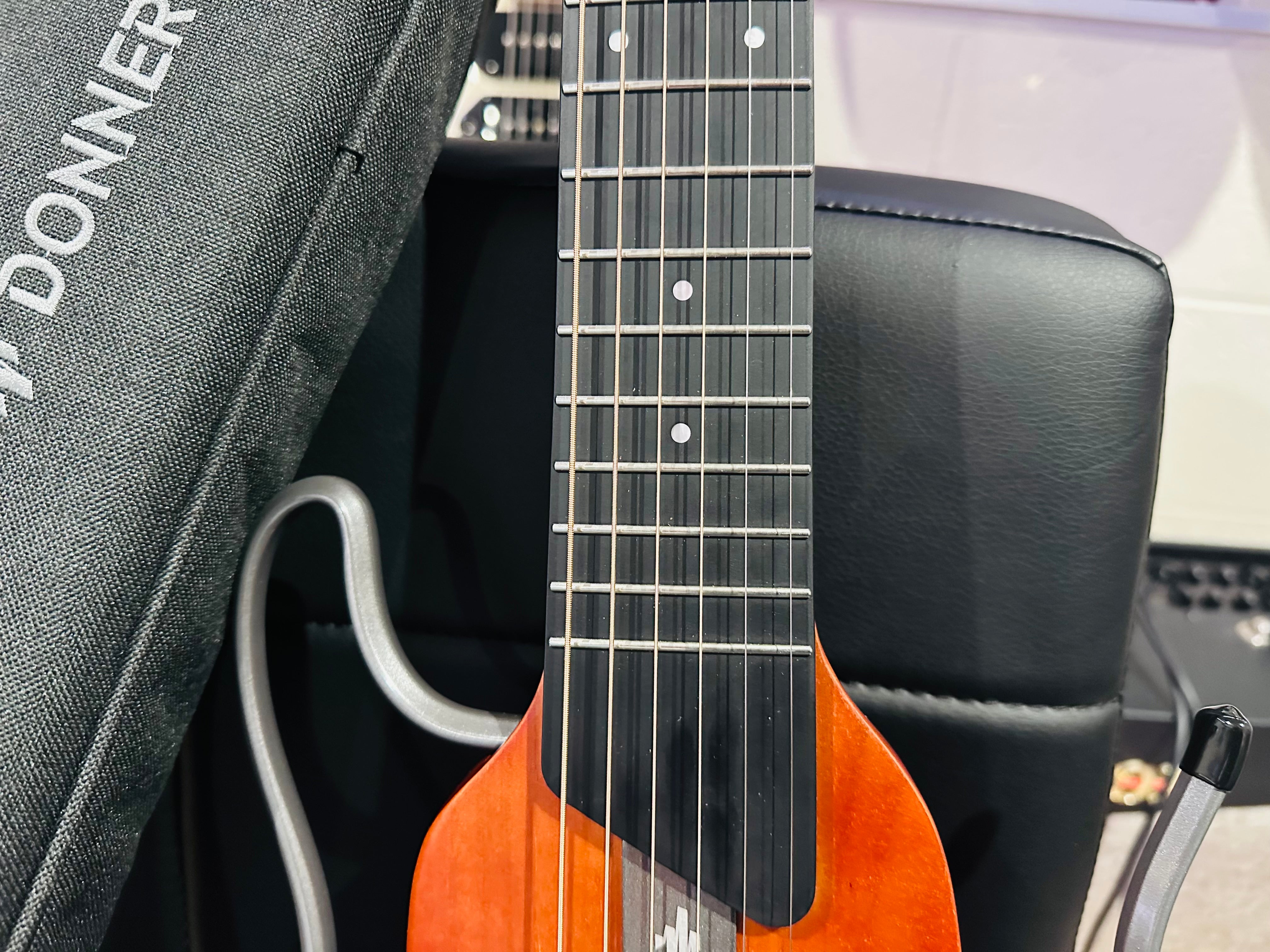 🌟NEW🌟 Donner HUSH-I Electro Acoustic Silent Travel Headless Guitar~ Mahogany!