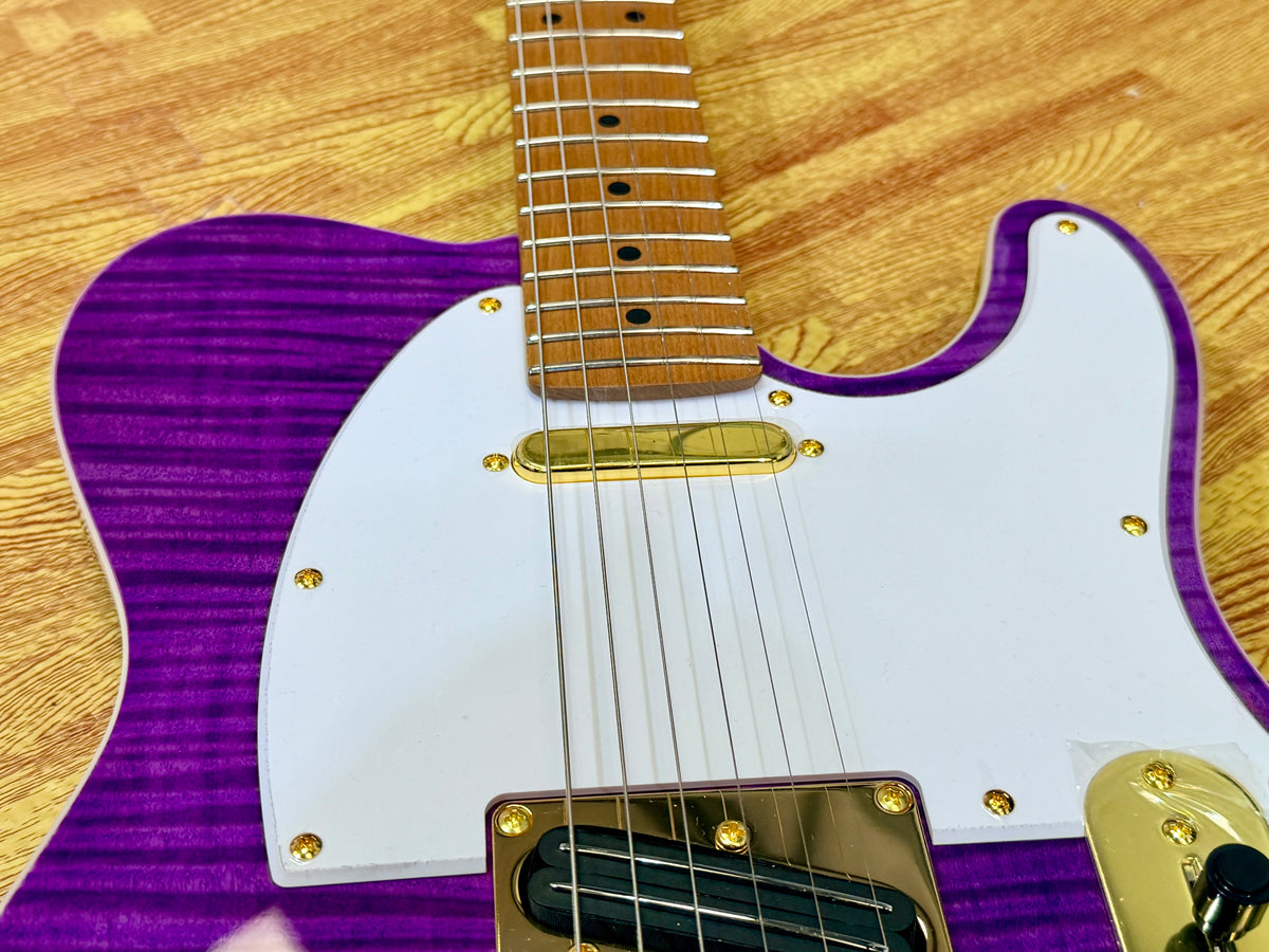 ⚡️2026⚡️ JET Guitars JT-600 Roasted Maple~ Flamed Maple Purple & Gold~NEW LAUNCH