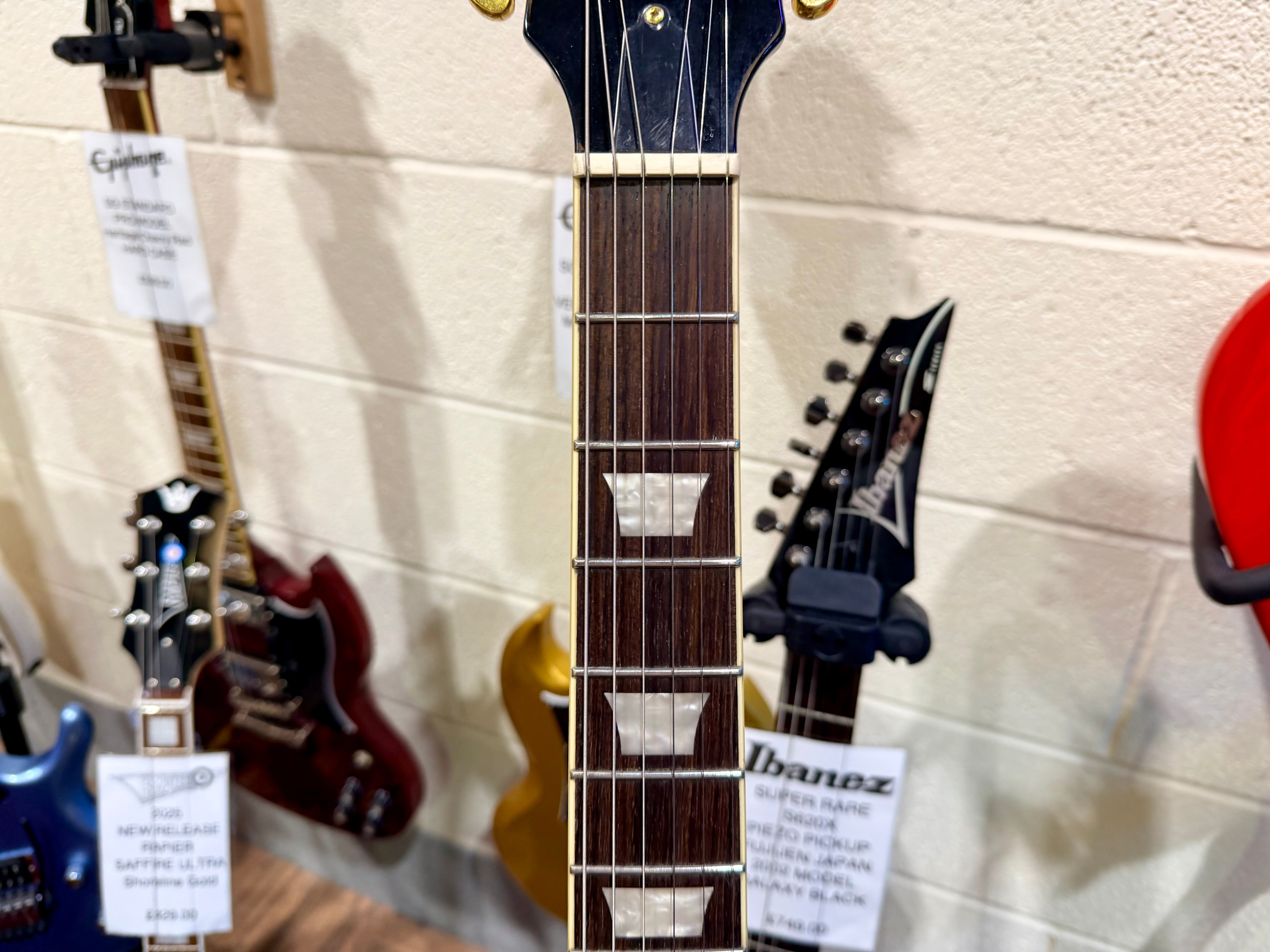 🔥MINT🔥 Vintage V100PBB V100 Les Paul~ P90 Pickups~ 2W90 Gold Hardware~ Black!