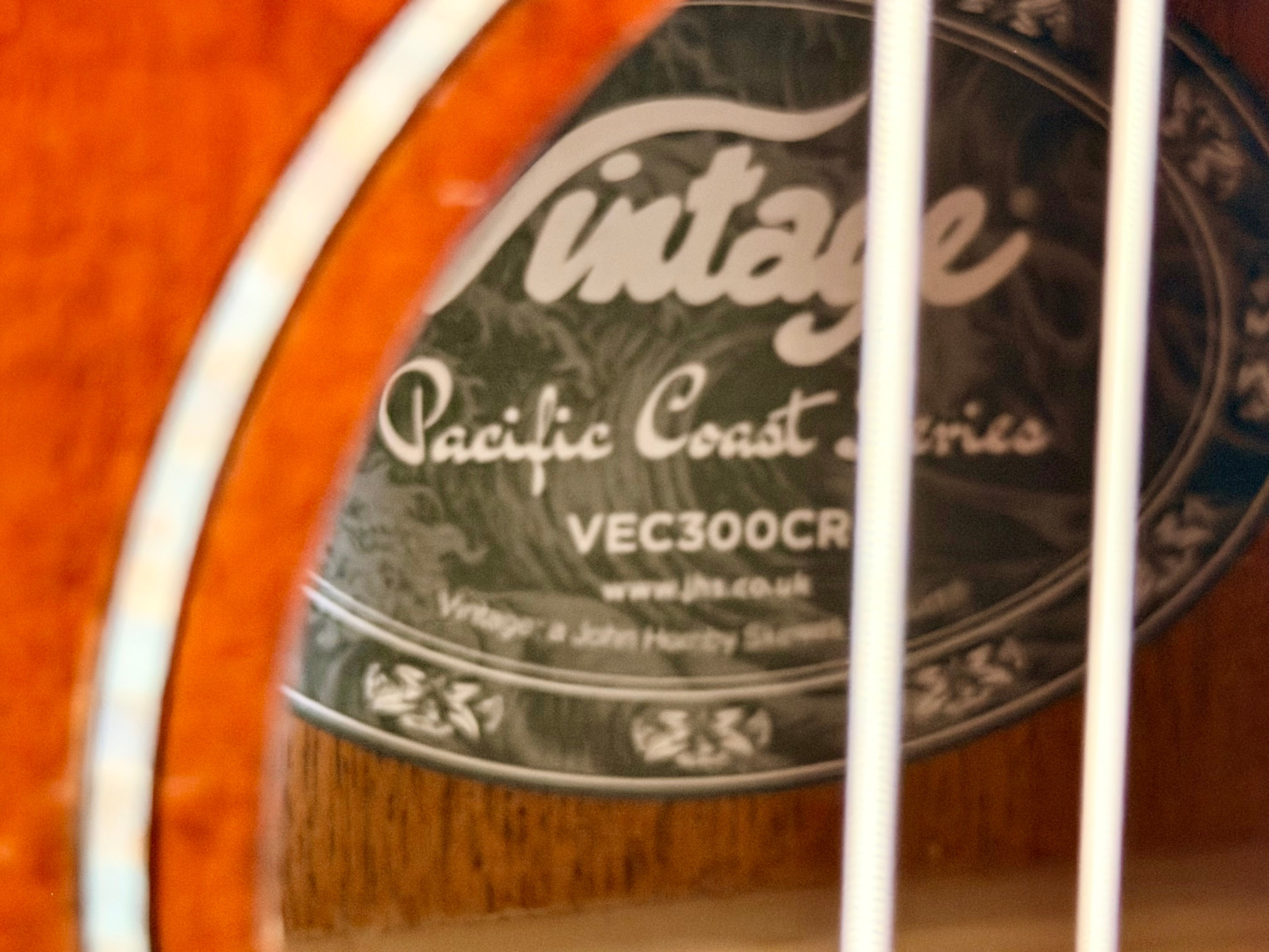✨NEW✨ Vintage Pacific Coast Series VEC300CR Electro-Acoustic Guitar~ Claret Red