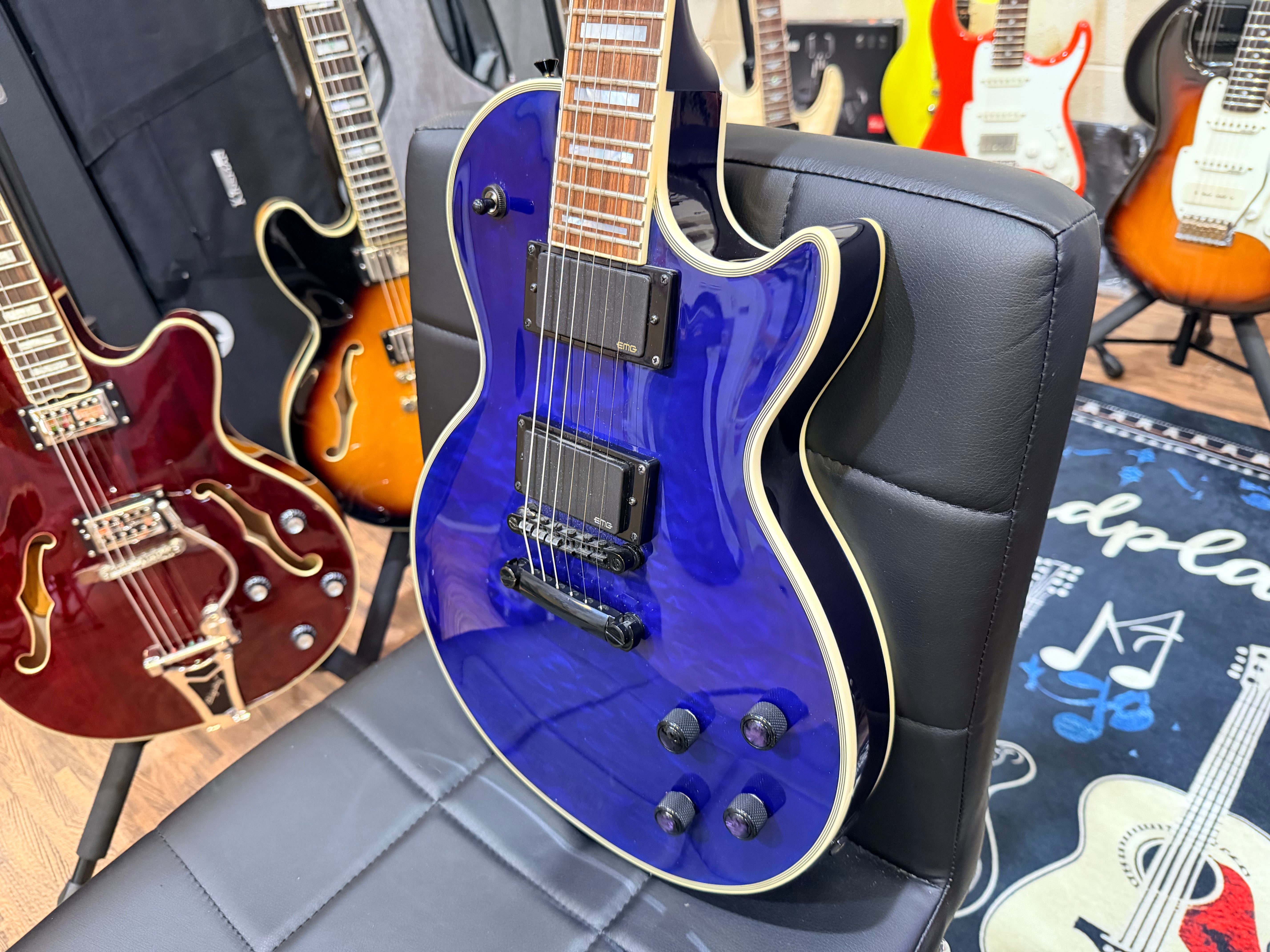 🔥2019🔥 Epiphone Les Paul Prophecy Custom Plus EX~ Midnight Sapphire~ EMG P’Ups