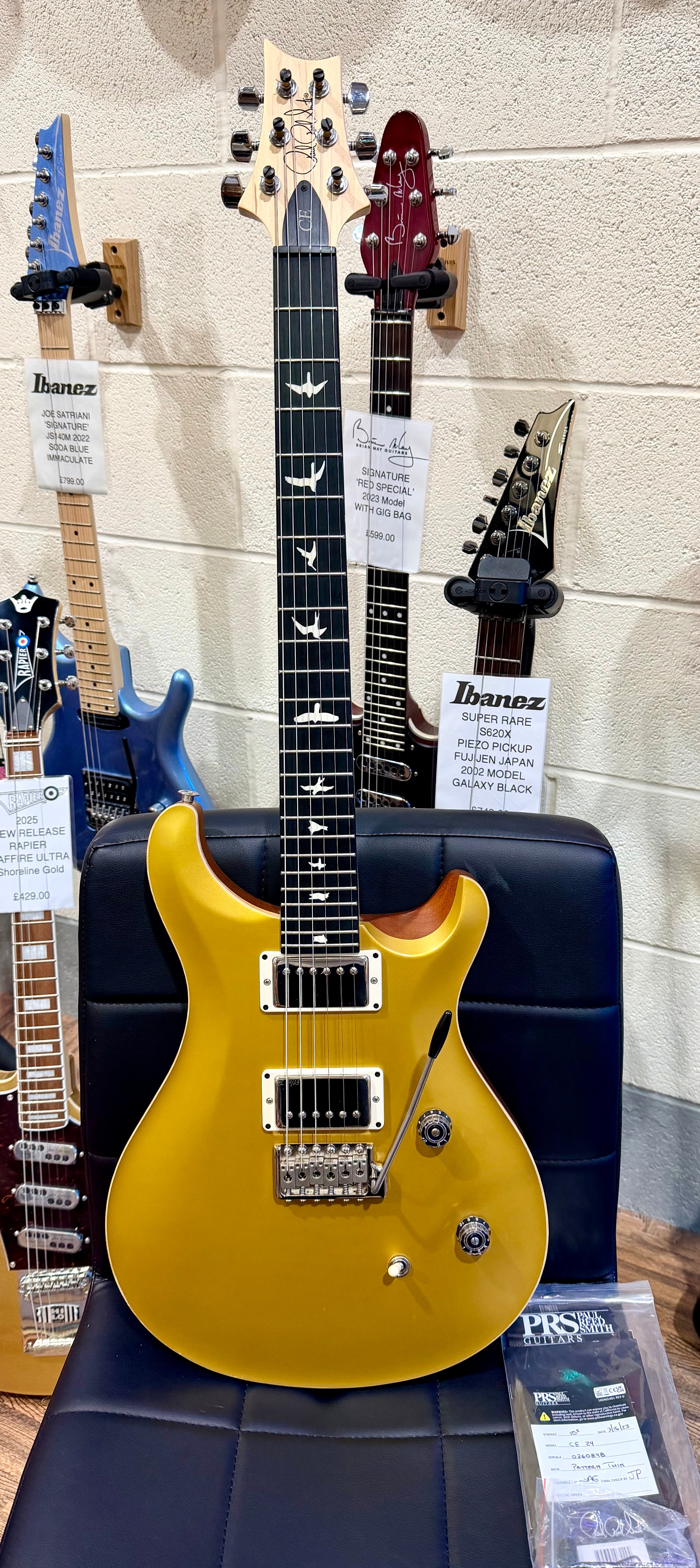 🔥RARE 2023🔥 PRS CE24 Satin Gold Top Limited Edition~ Natural Back~ USA~ Gig Bag