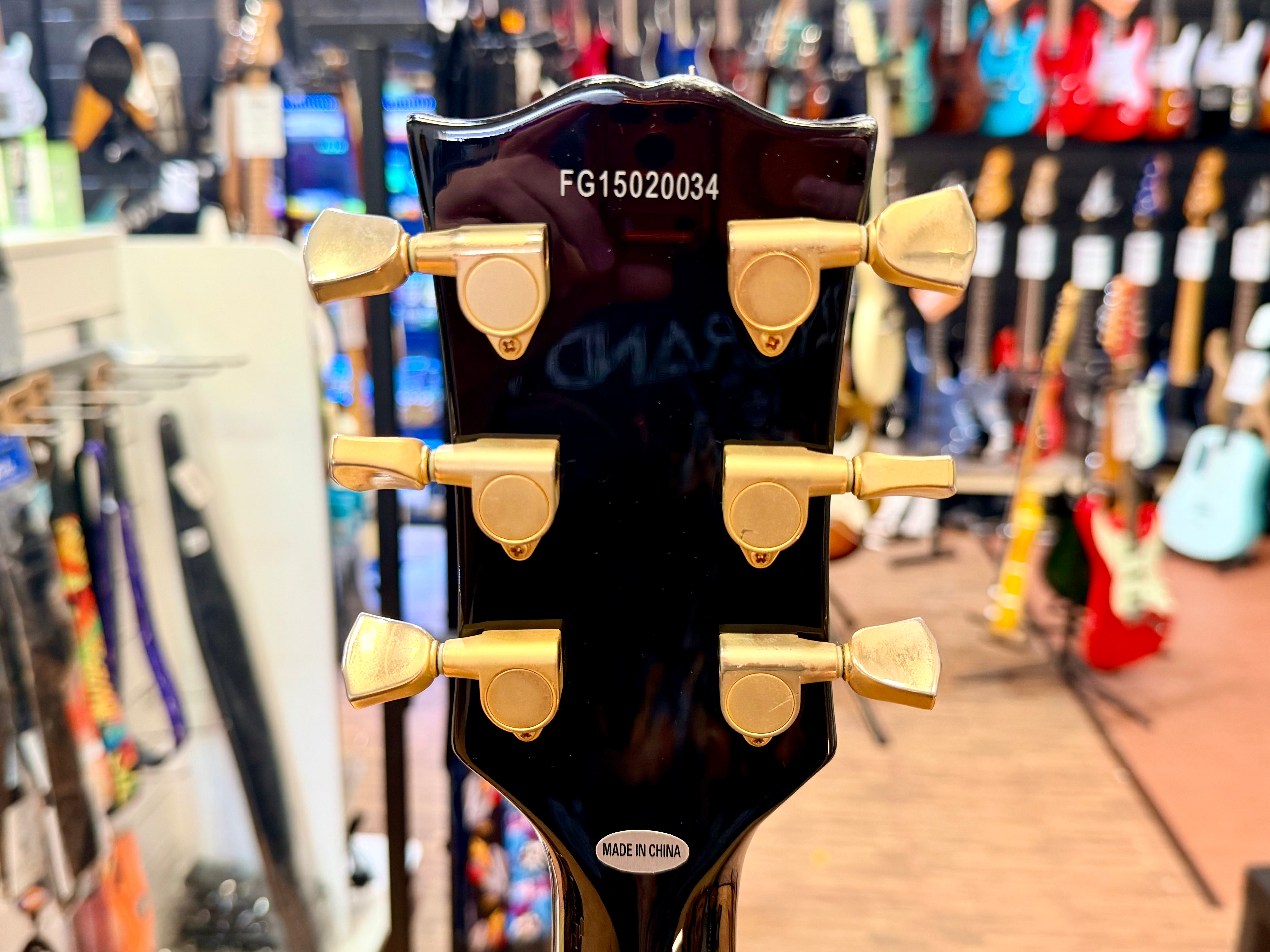 π₯2015π₯ Burny SRLC-55 Black Les Paul Custom~ Gold Hardware~ Japanese Import!