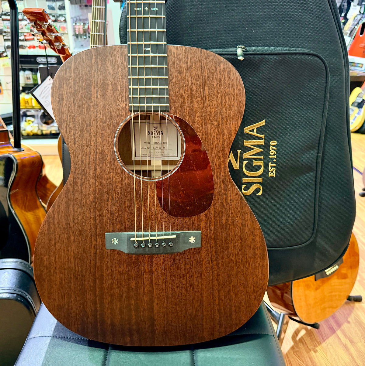 2024 Sigma S000M-15E All-Solid Mahogany Electro-Acoustic Guitar~ With Gig Bag