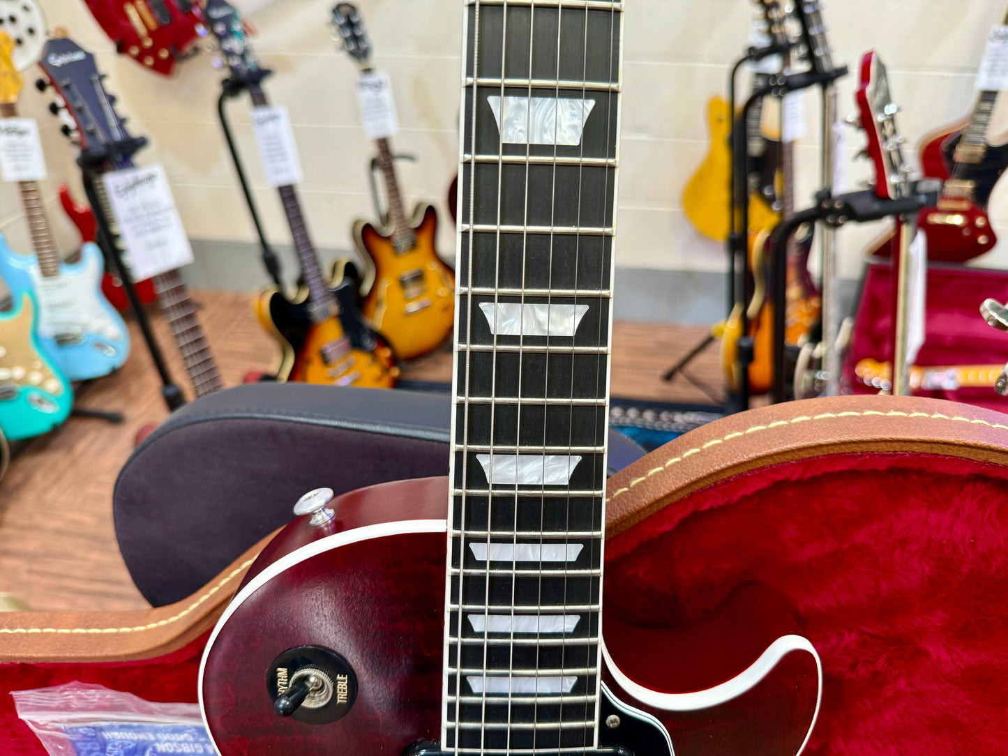 🌟2018🌟 Gibson USA Les Paul Classic Player Plus P90~ Satin Wine Red~ Case/Candy