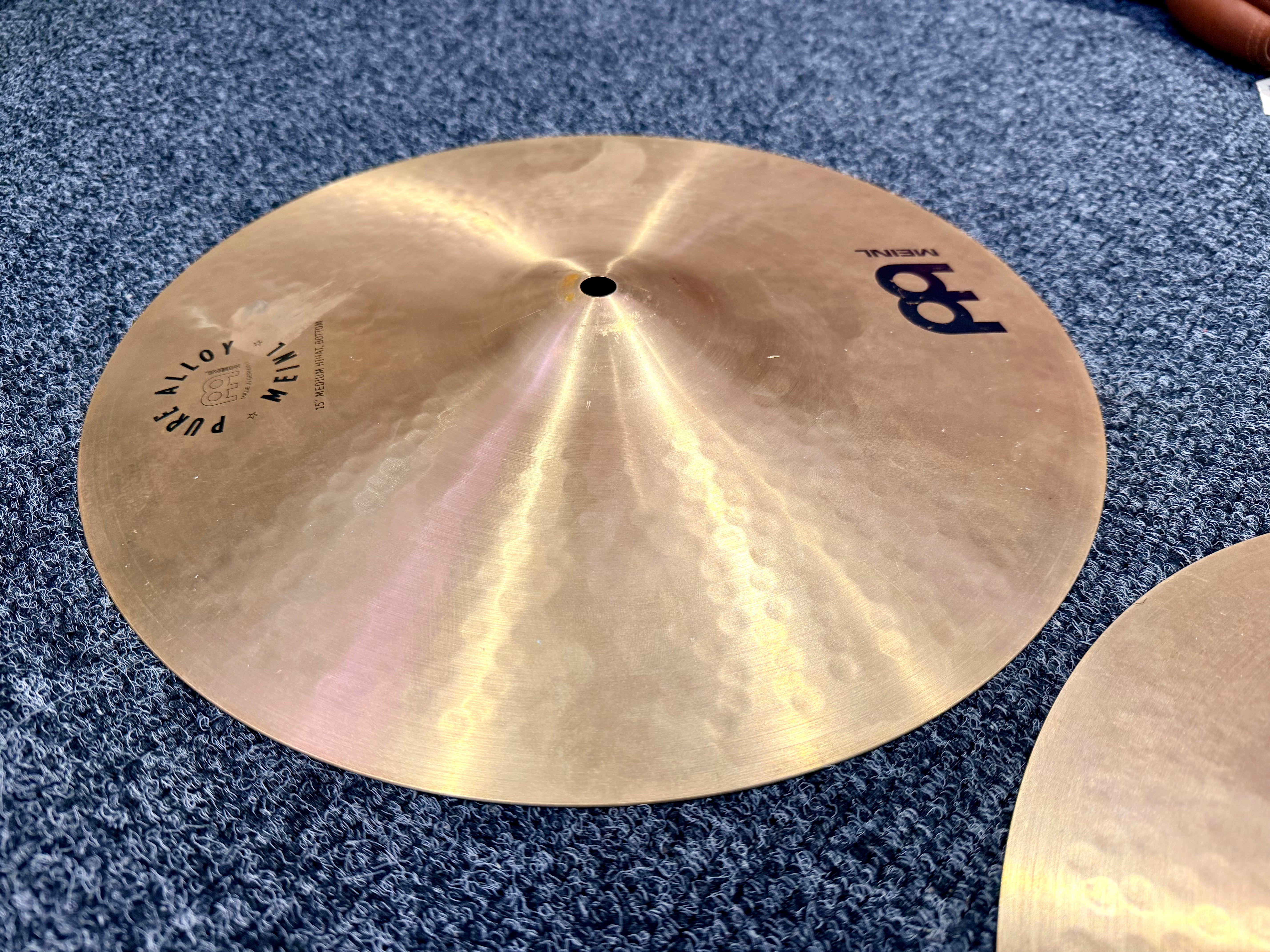 🥁 Meinl Pure Alloy 15" Medium Hi-Hat Cymbal Pair~ Drum Cymbals Hats 🥁
