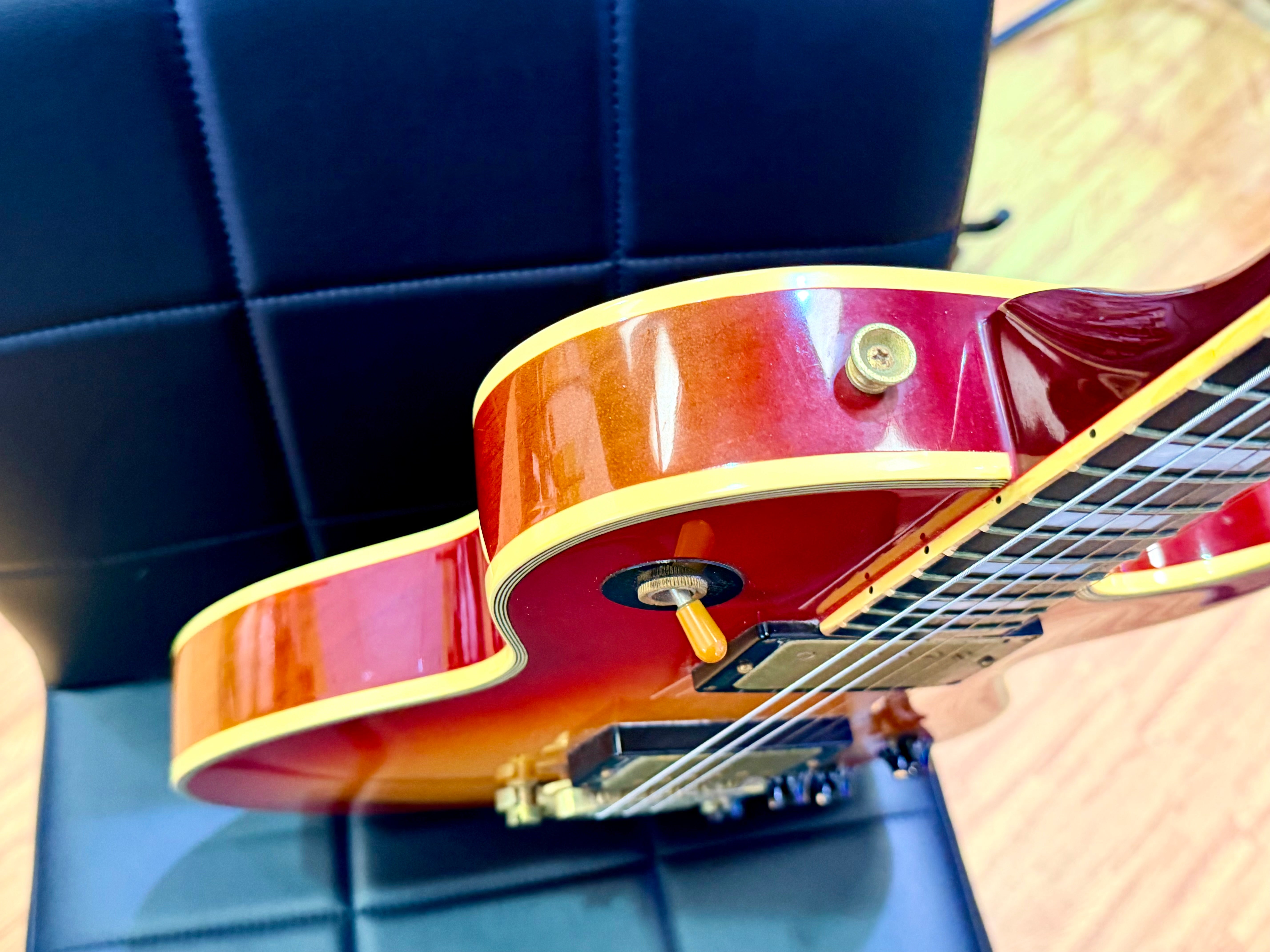 π₯1980βs MIJπ₯ Burny Les Paul Custom~ Cherry Sunburst~ Ebony~ Japan Import π―π΅