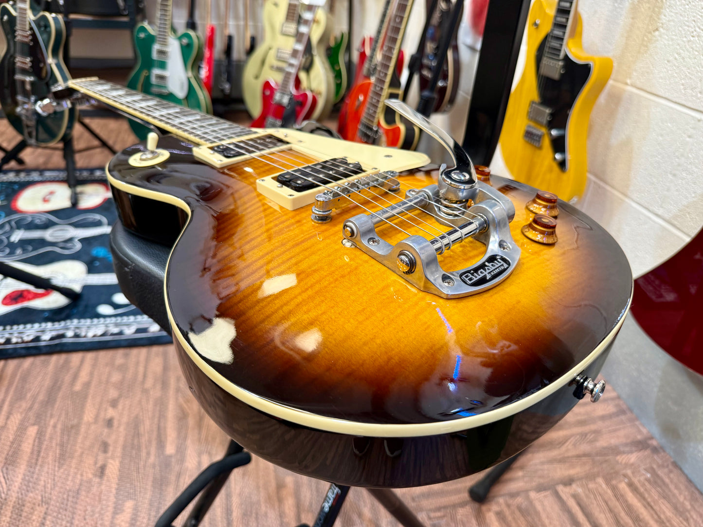 🔥GIBSON 490 PICKUPS & BIGSBY🔥 Epiphone Les Paul~ 2003 Korean~ Tobacco Burst!