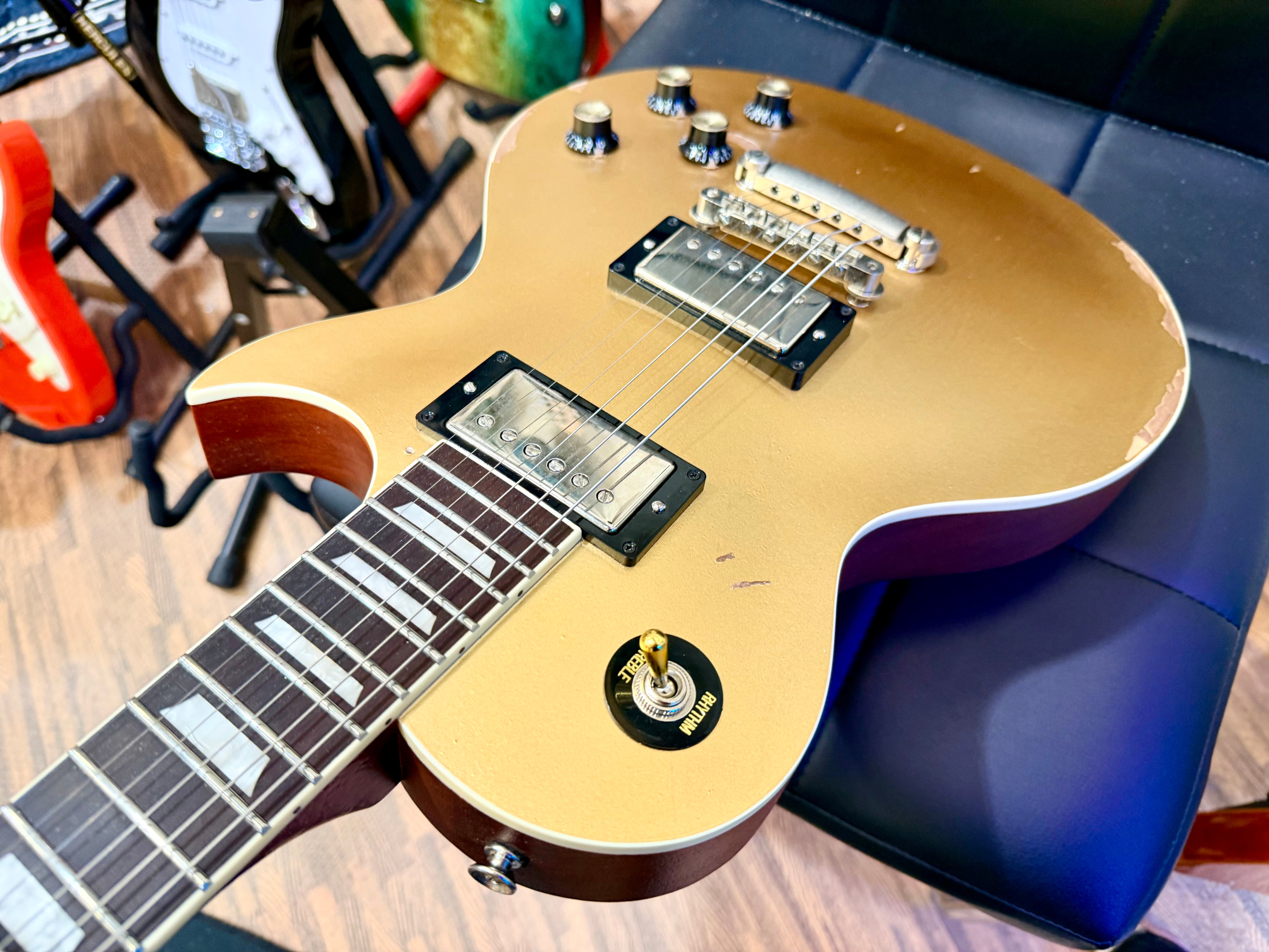 🔥UPGRADED🔥 Vintage V100 Icon Distressed Gold Top~ SETH LOVER Pickups + Gotoh!