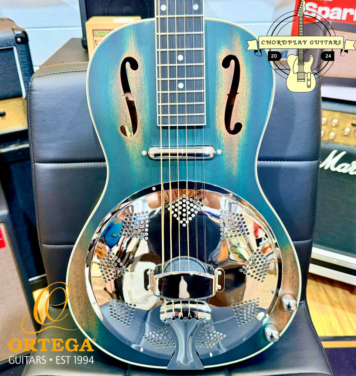🔥NEW🔥 Ortega Americana Series RRG30E-DD Electro-Acoustic Resonator~ Denim!