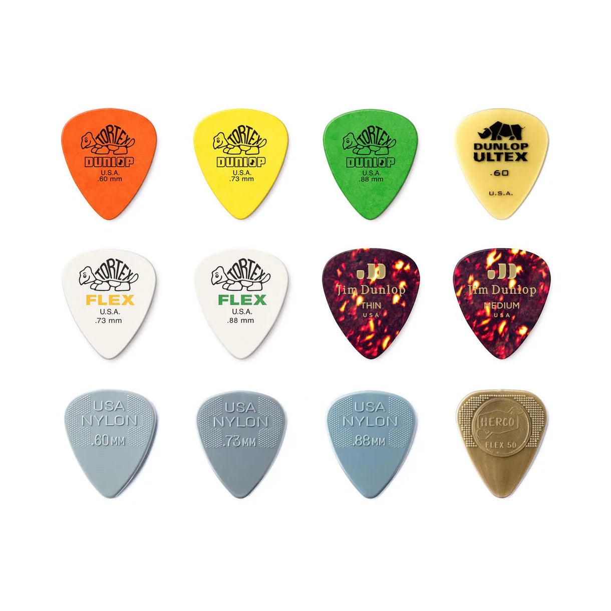 Jim Dunlop PVP112 Variety Picks Pack -Acoustic - 12 Picks