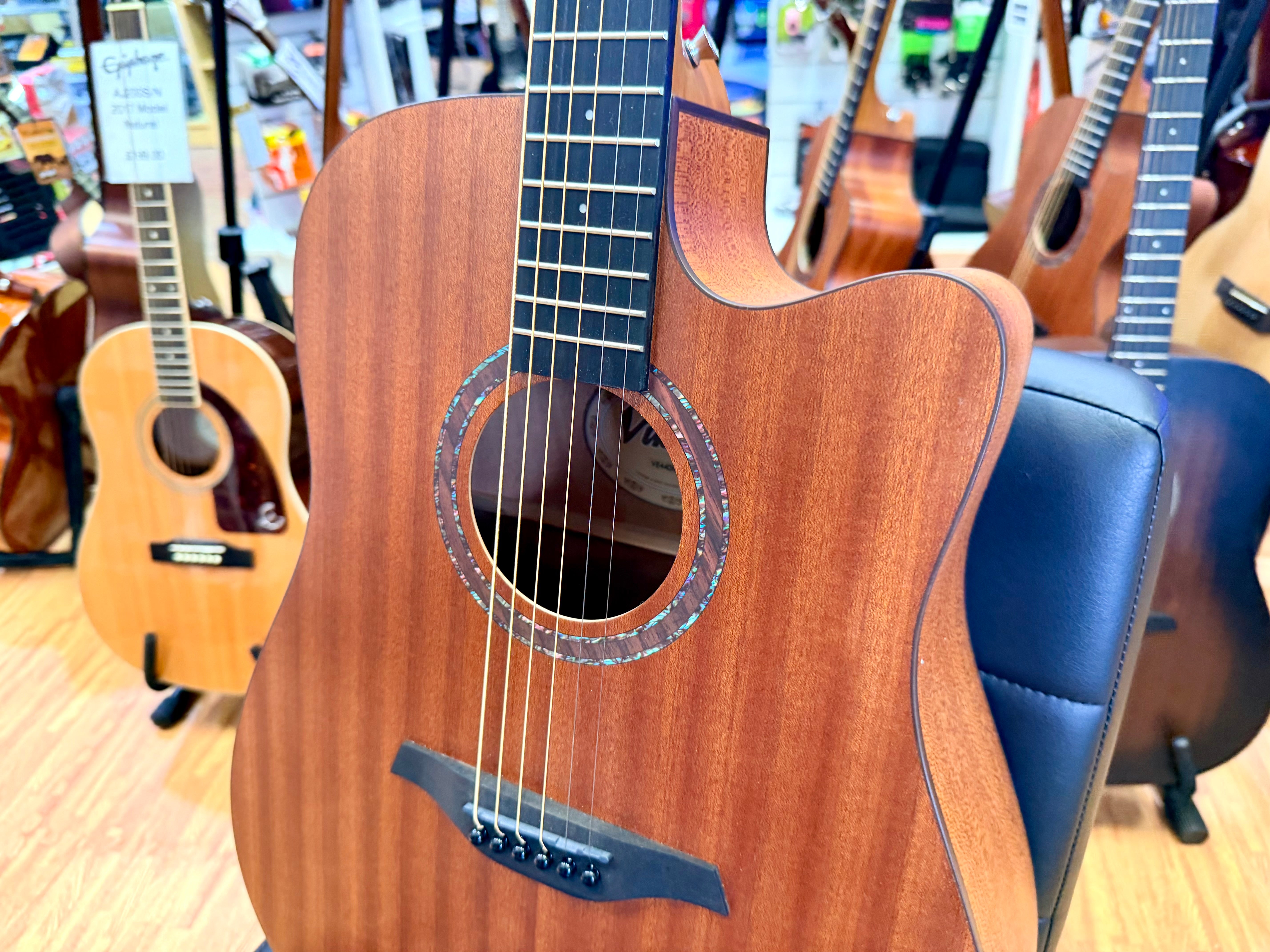 🪵NEW🪵 Vintage Statesboro VE440MM Mahogany Cutaway Electro-Acoustic Guitar!