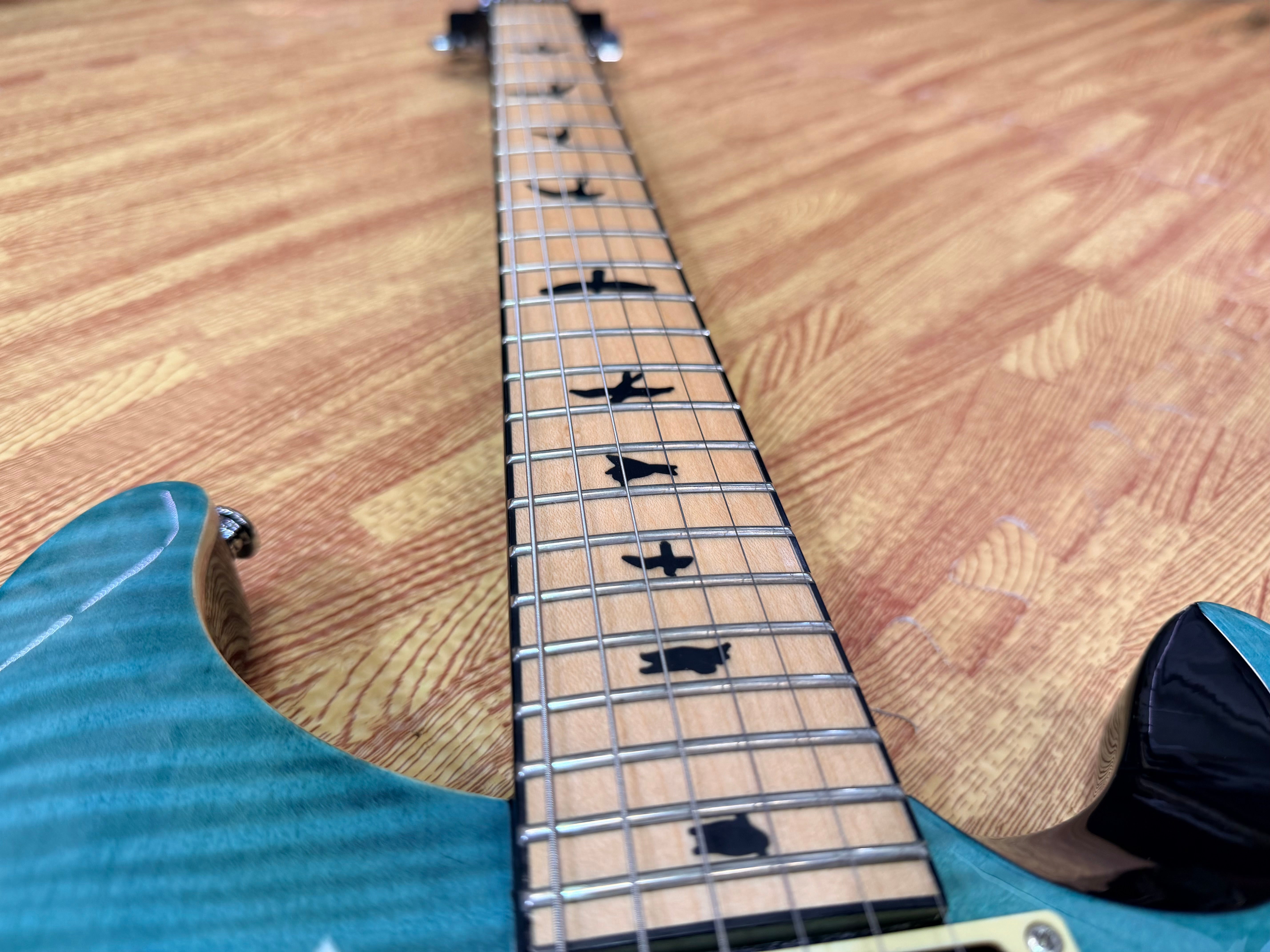 ✨RARE✨ PRS SE Custom 24 Roasted Maple Limited Edition~ Sapphire Turquoise + Bag