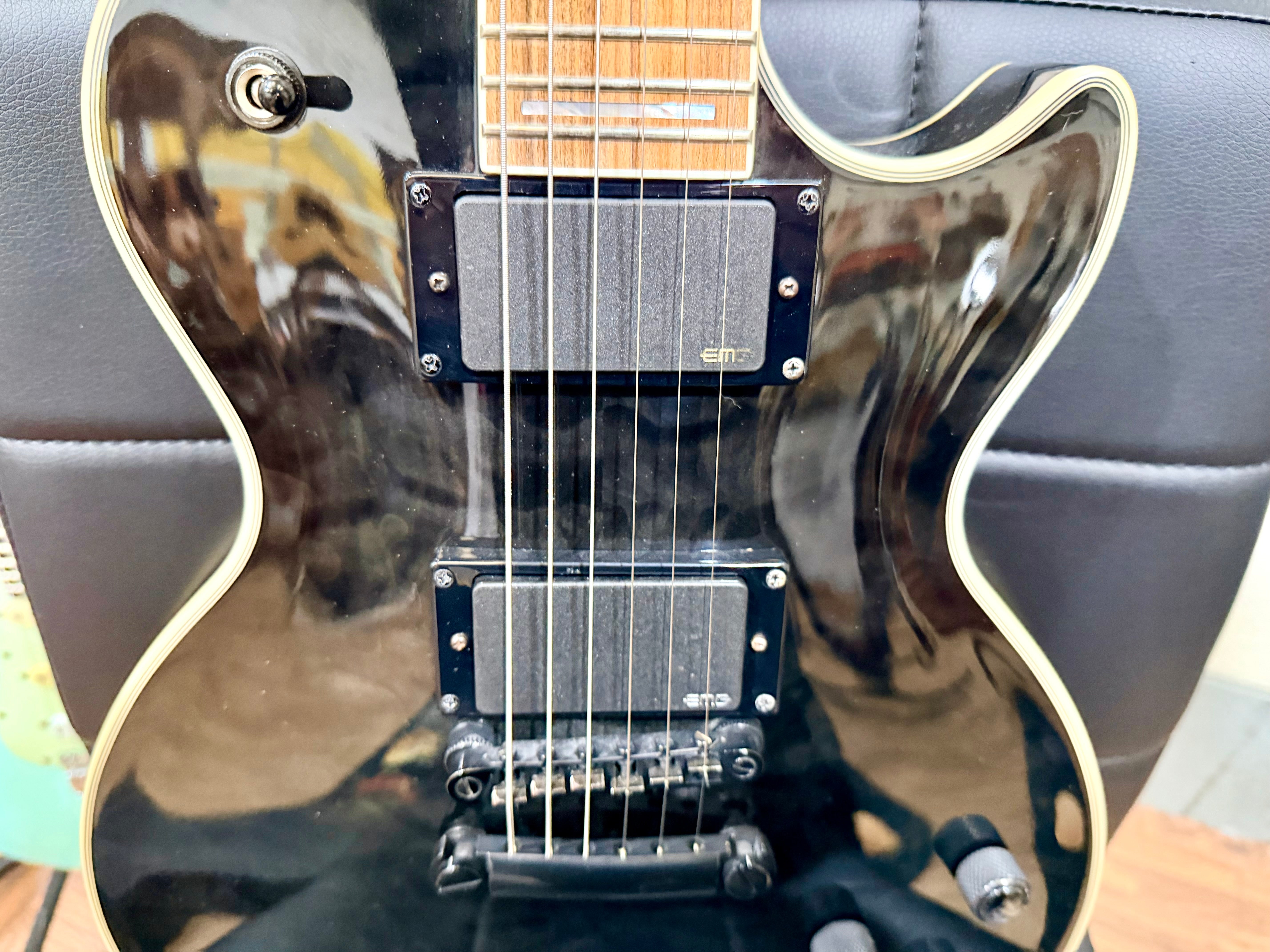 🔥2018🔥 Epiphone Les Paul Prophecy Custom Plus EX~ Midnight Ebony~ EMG P’Ups