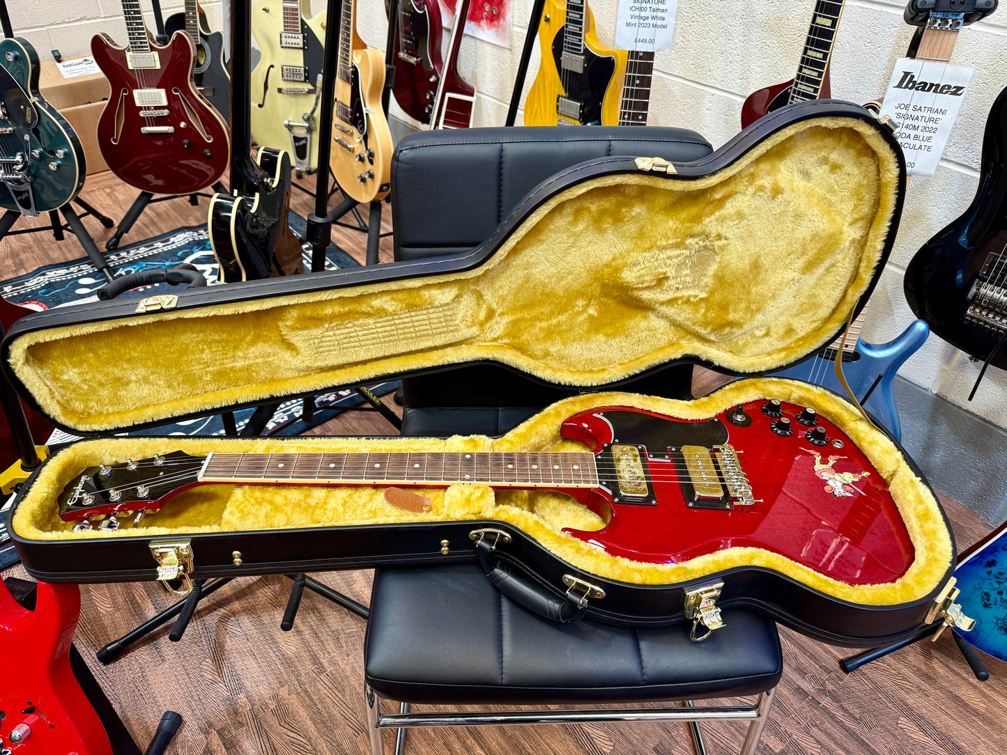 🔥MINT 2022🔥 Epiphone Tony Iommi SG Special P90 ‘Monkey’ Signature + Hard Case!