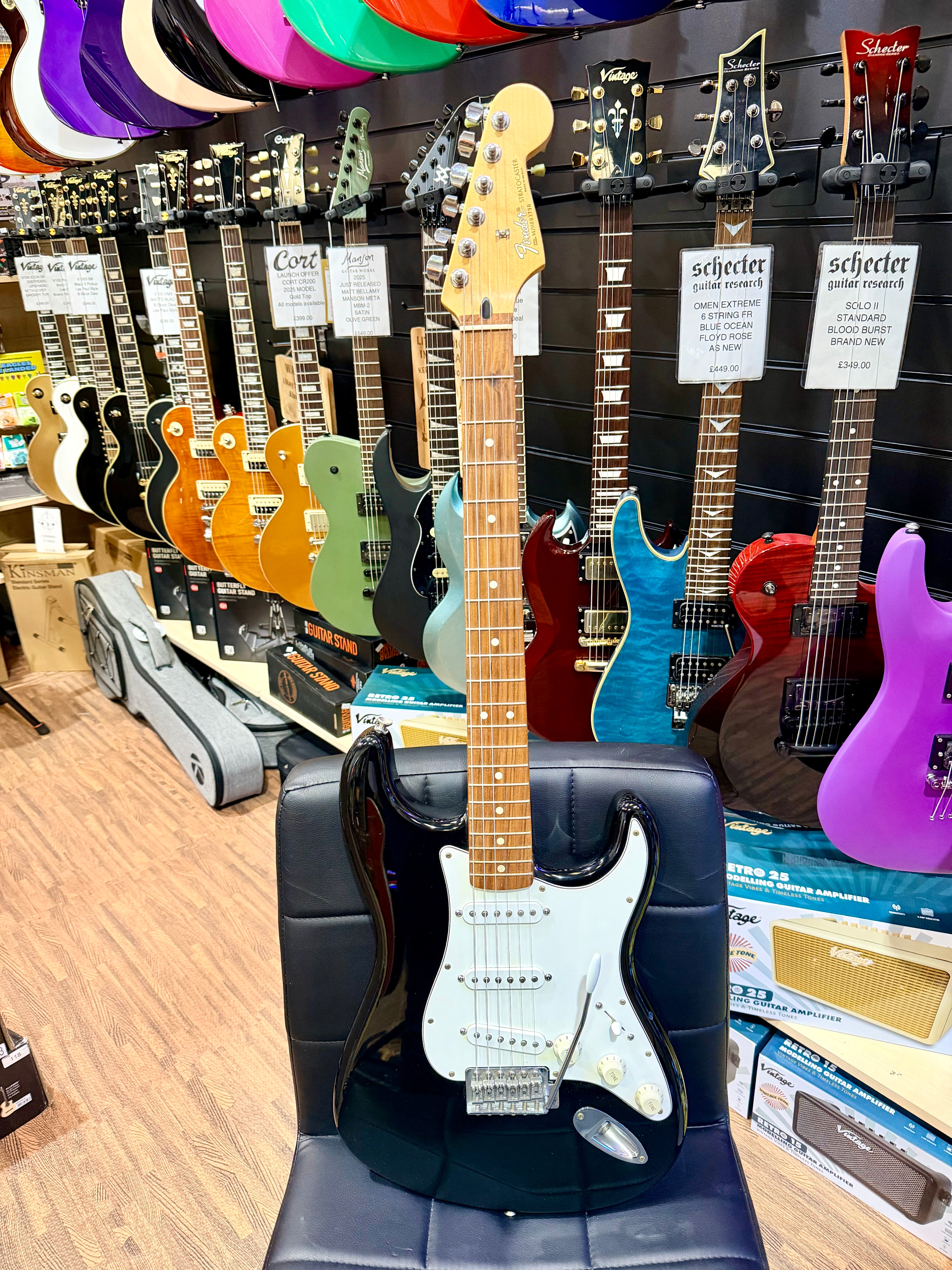 π2000π Fender Mexican Standard Stratocaster~ Classic Black Strat~ Rosewood~MIM