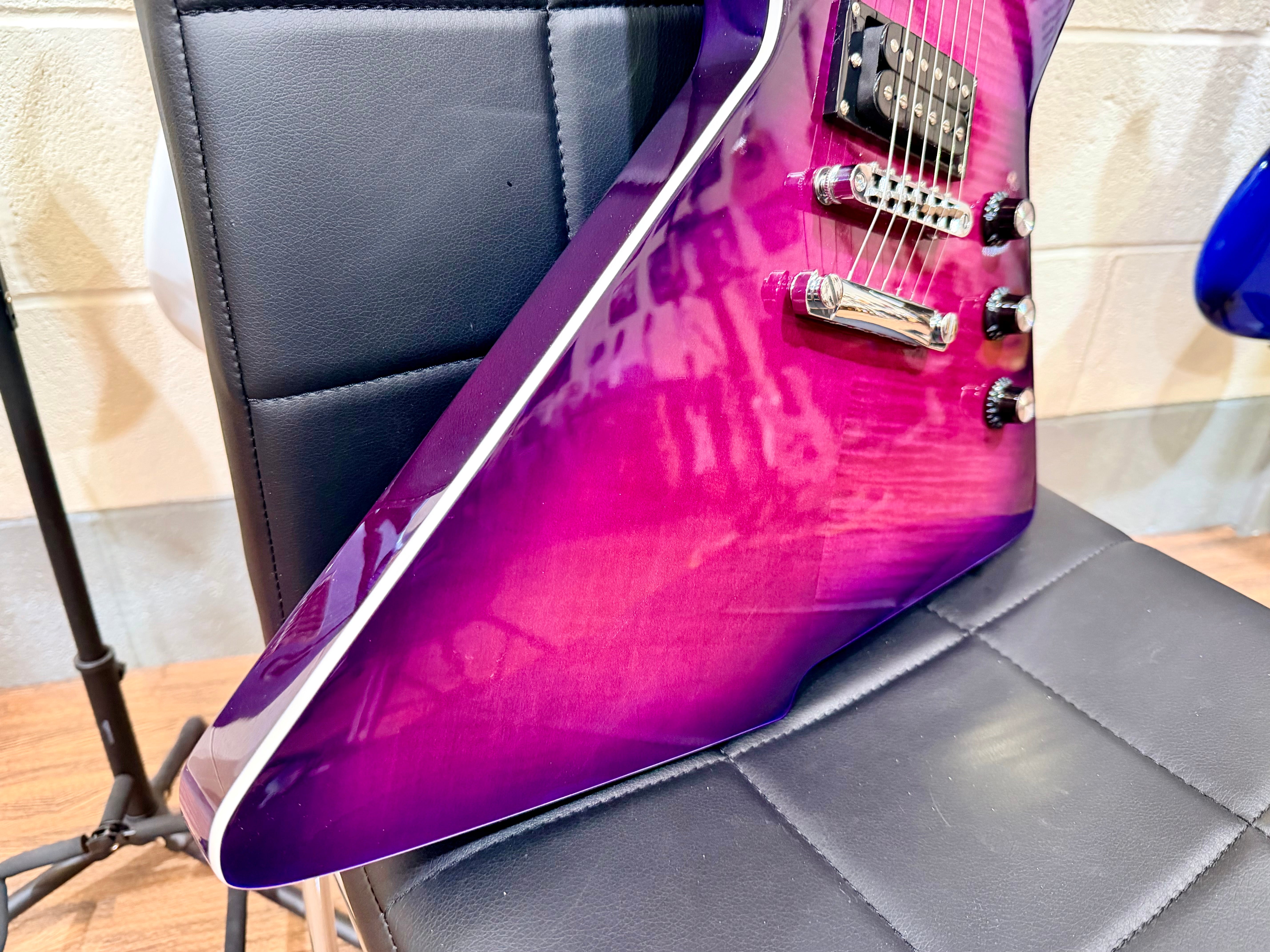 🔥2024🔥 Westcreek Destroyer Electric Guitar~ Explorer Body Shape~ Purple Burst!