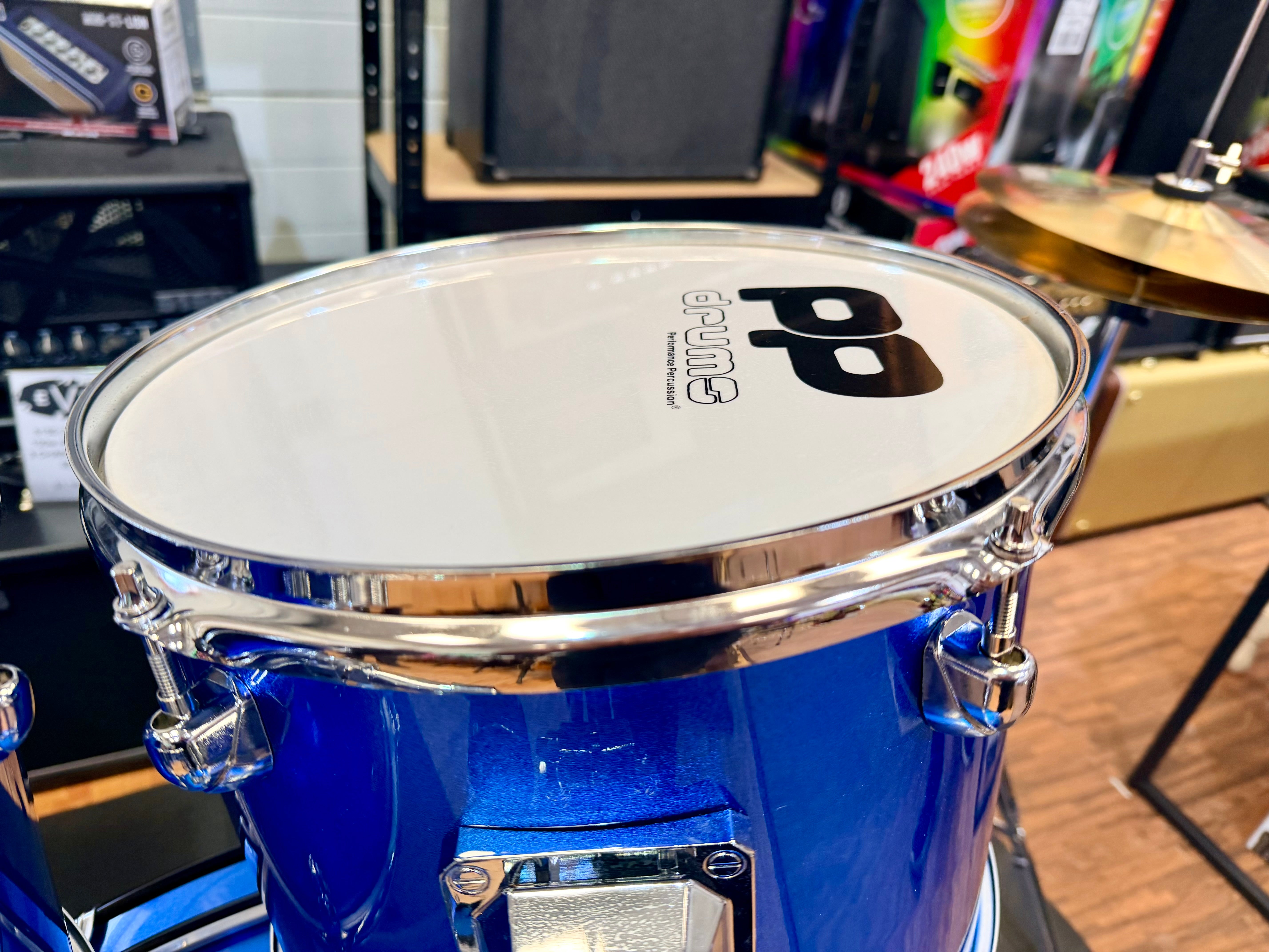 🥁 Performance Percussion PP250 5-Piece Drum Kit~ Metallic Blue Acoustic Set 🥁