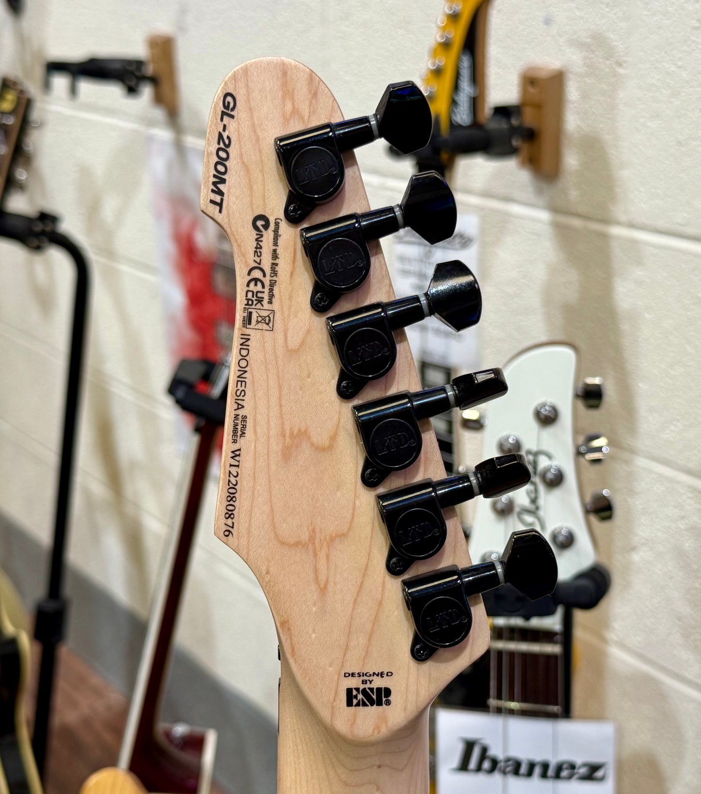 🐯MINT🐯 ESP LTD GL-200MT George Lynch~ Yellow Tiger Stripe~ Signature~ 2022!