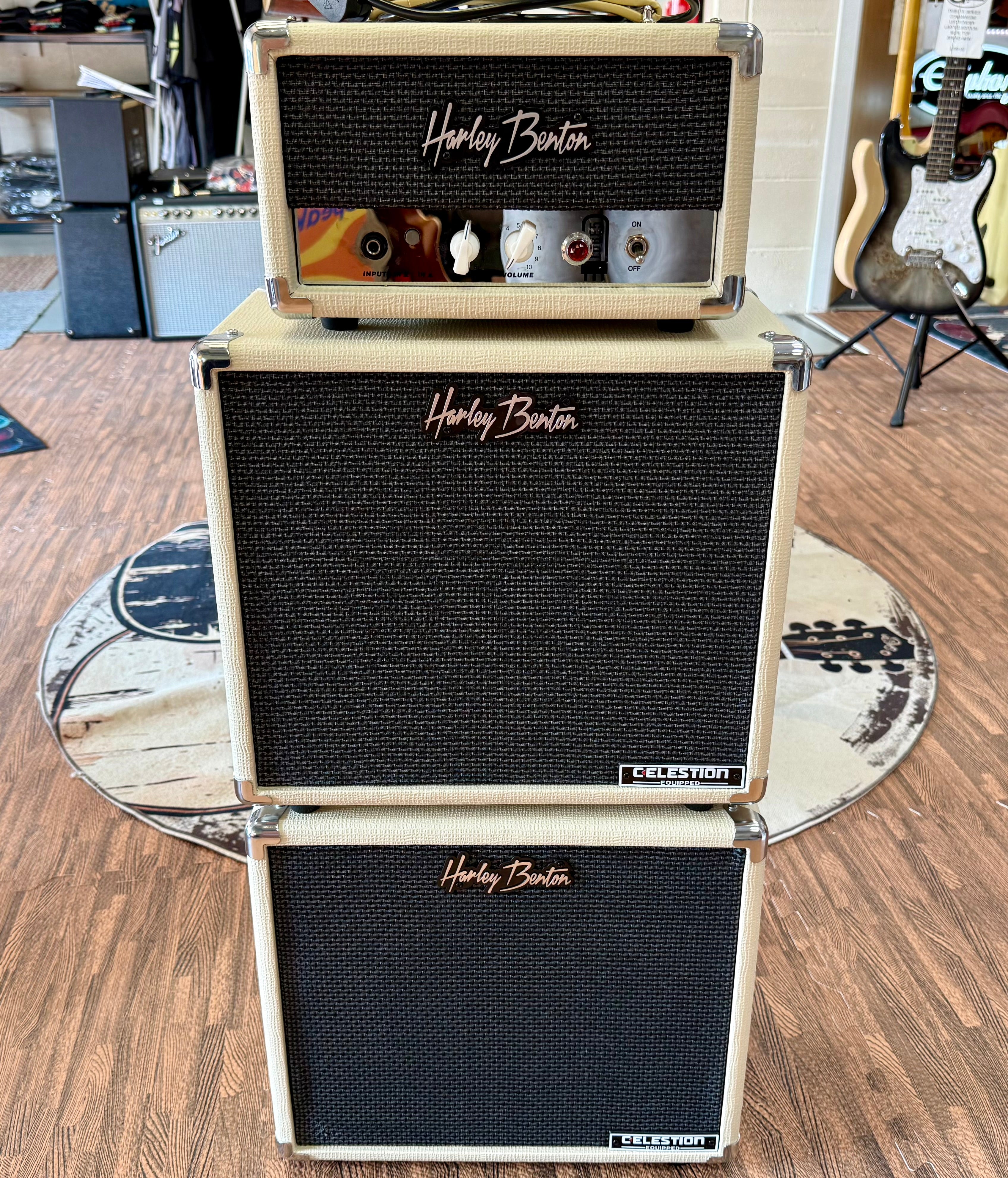 🌟MINT🌟 Harley Benton Tube 5 Amp Head + 2x G110 Celestion 1x10 Cabs~ Mini Stack