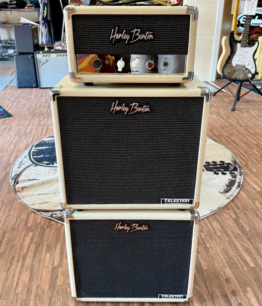 🌟MINT🌟 Harley Benton Tube 5 Amp Head + 2x G110 Celestion 1x10 Cabs~ Mini Stack