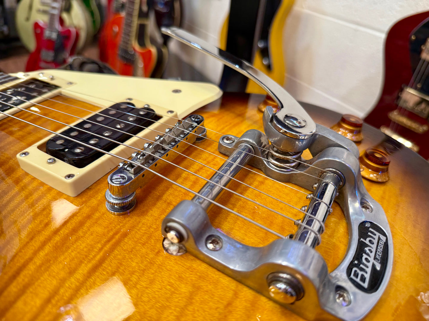 🔥GIBSON 490 PICKUPS & BIGSBY🔥 Epiphone Les Paul~ 2003 Korean~ Tobacco Burst!