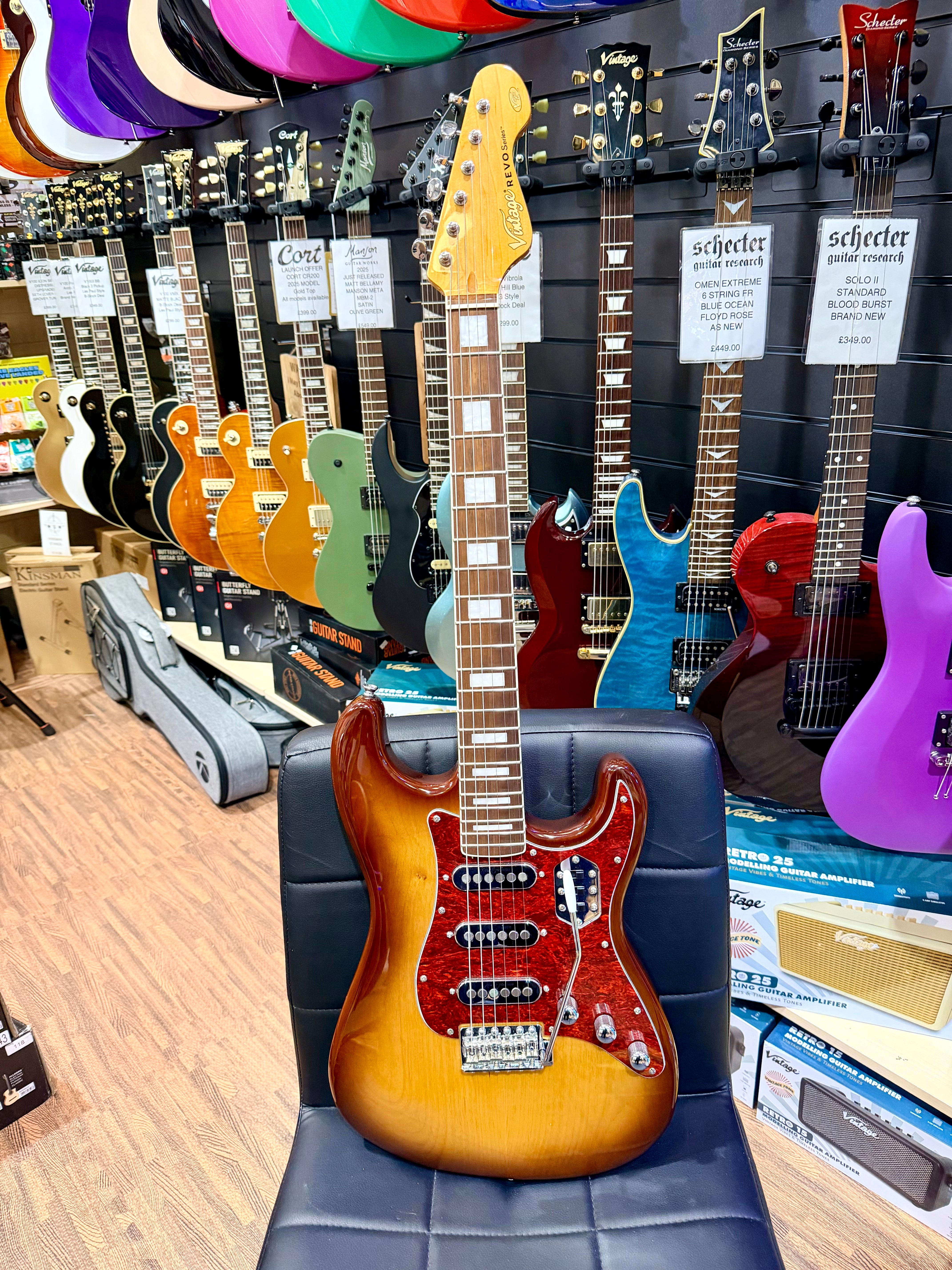 🔥NEW🔥 Vintage REVO Series 'Deluxe' Guitar ~ Cappuchino Burst~ Alan Entwistle!