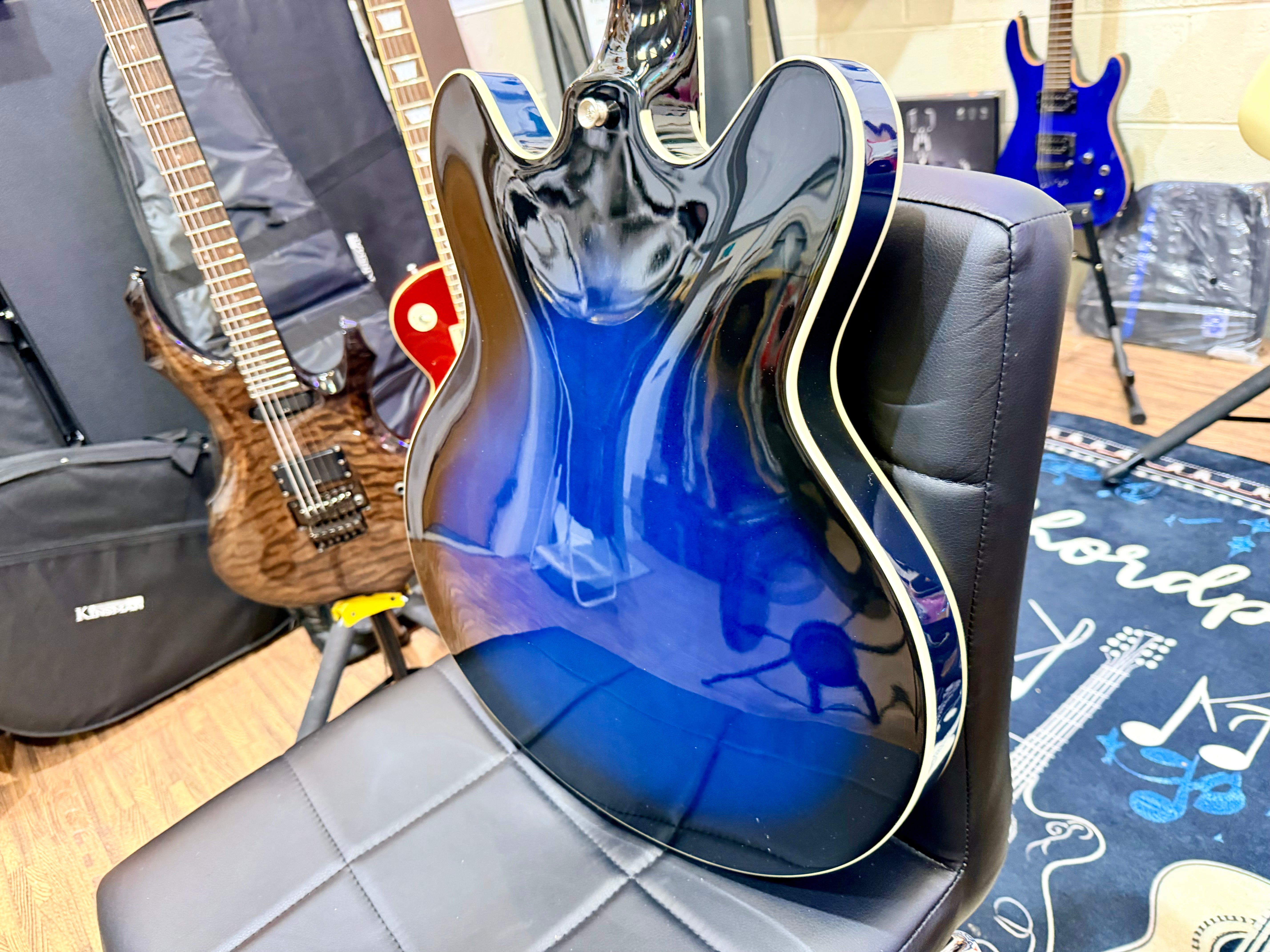 🔥MINT🔥 Vox Bobcat S66 Semi-Hollow ‘335’ Bigsby~ Blue Burst~ 2022 Korea 3 Pickup!