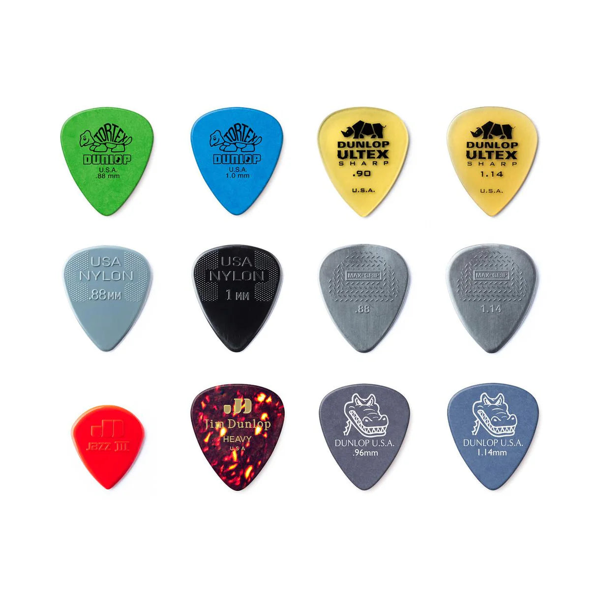 Jim Dunlop PVP102 Variety Picks Pack -Medium Heavy - 12 Picks