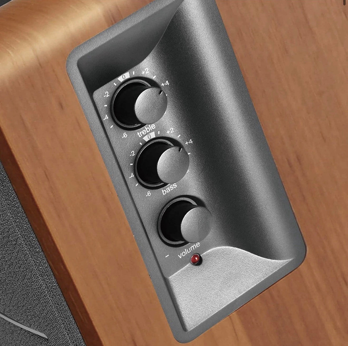 Edifier R1280Ts Active Bookshelf Speakers 2.0 Stereo PC/MAC/Studio Hi-Fi - Wood