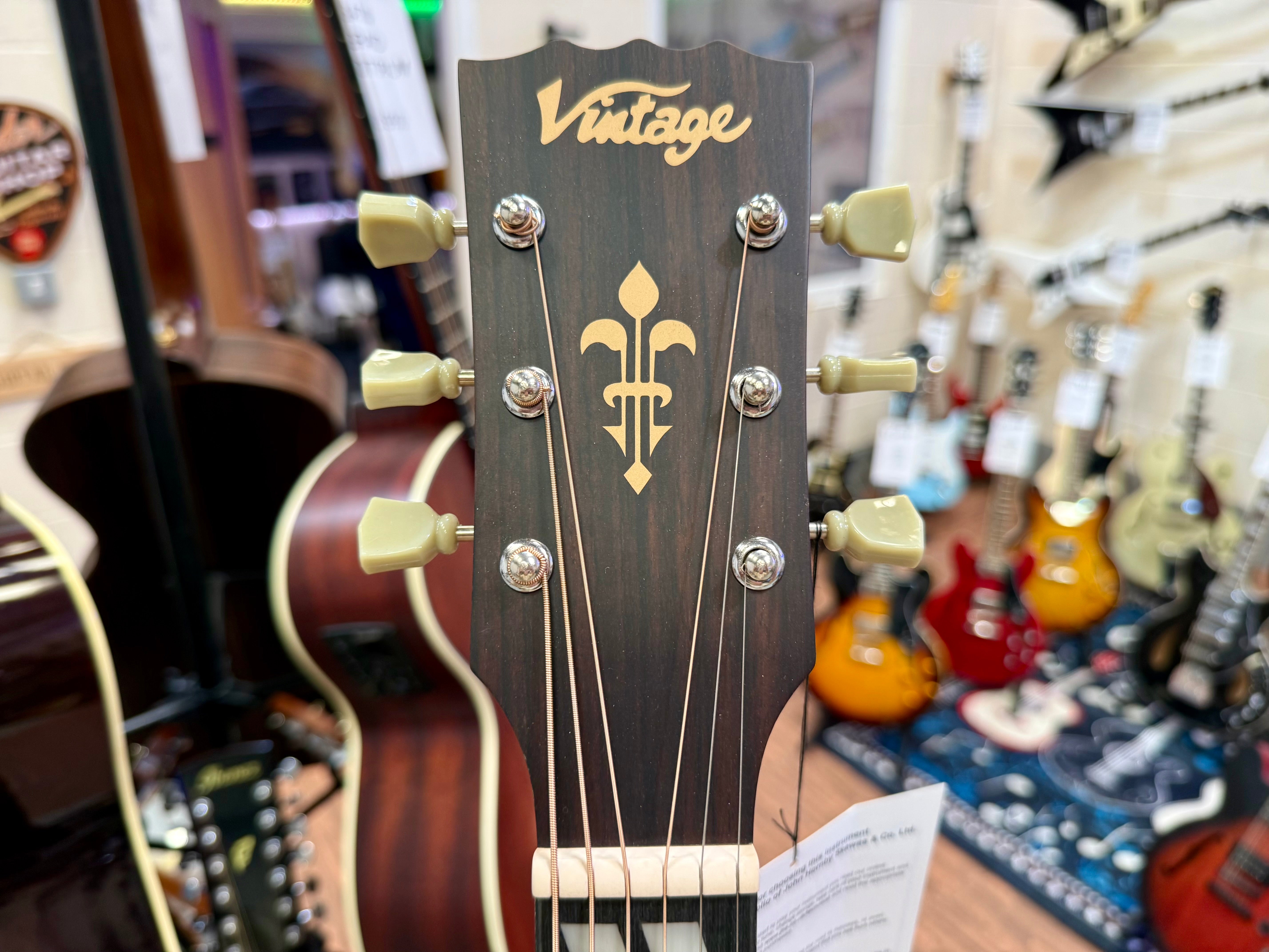 ๐NEW 2025๐ Vintage Historic Series 'Dreadnought' Electro-Acoustic Guitar VSB!