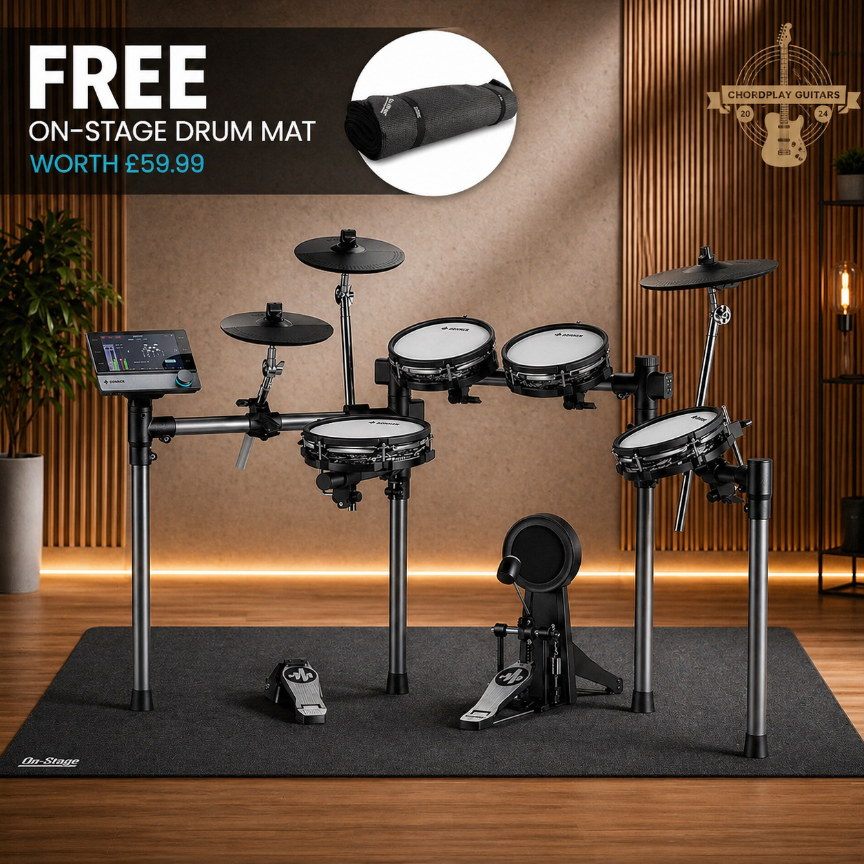 🥁OFFER!🥁 Donner DBEAT Electronic Drum Kit~ Touchscreen~ Mesh Pads + FREE Mat!