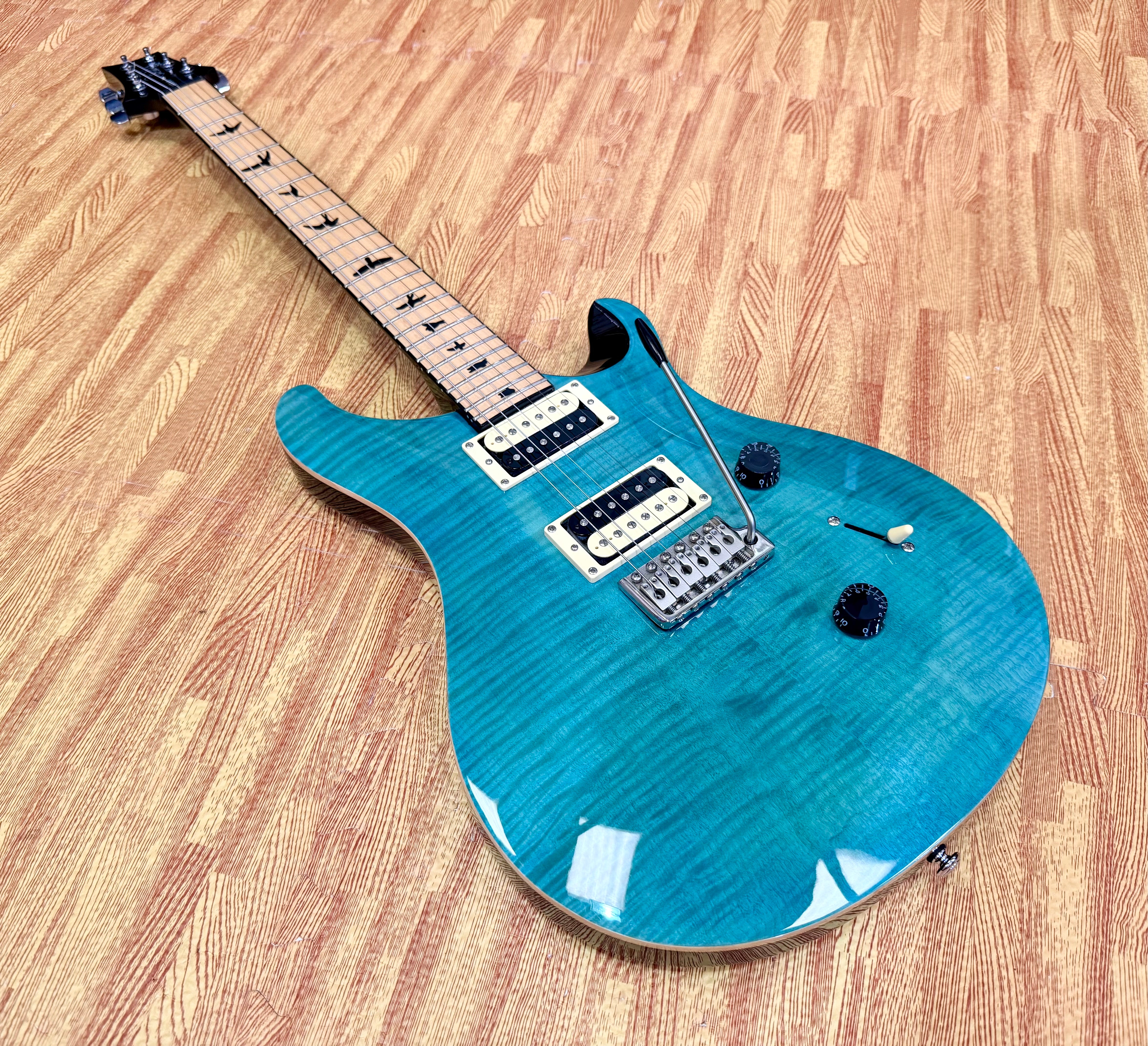 ✨RARE✨ PRS SE Custom 24 Roasted Maple Limited Edition~ Sapphire Turquoise + Bag