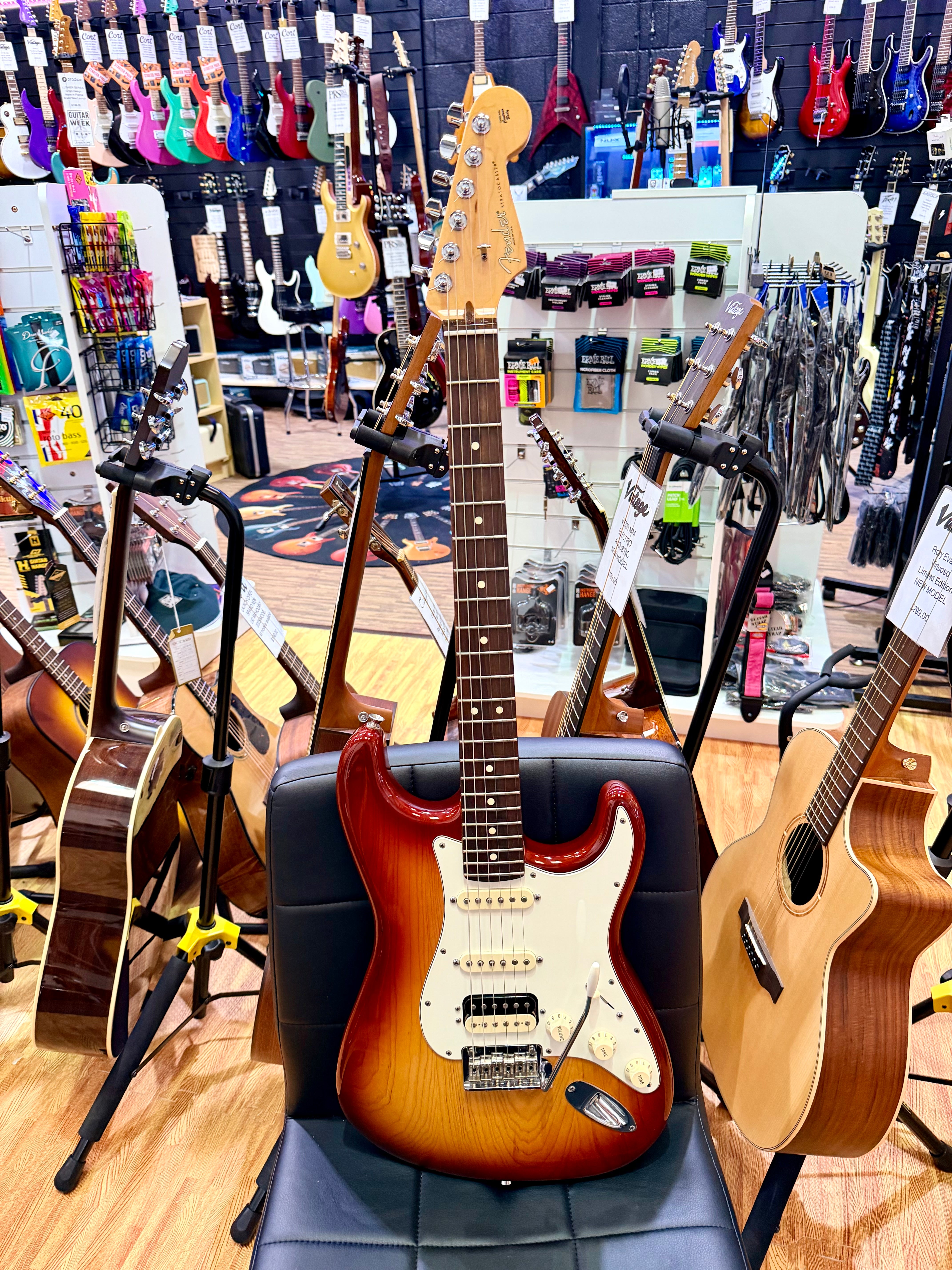 🇺🇸 2015 Fender American Standard Stratocaster HSS Shawbucker~ Sienna Sunburst!