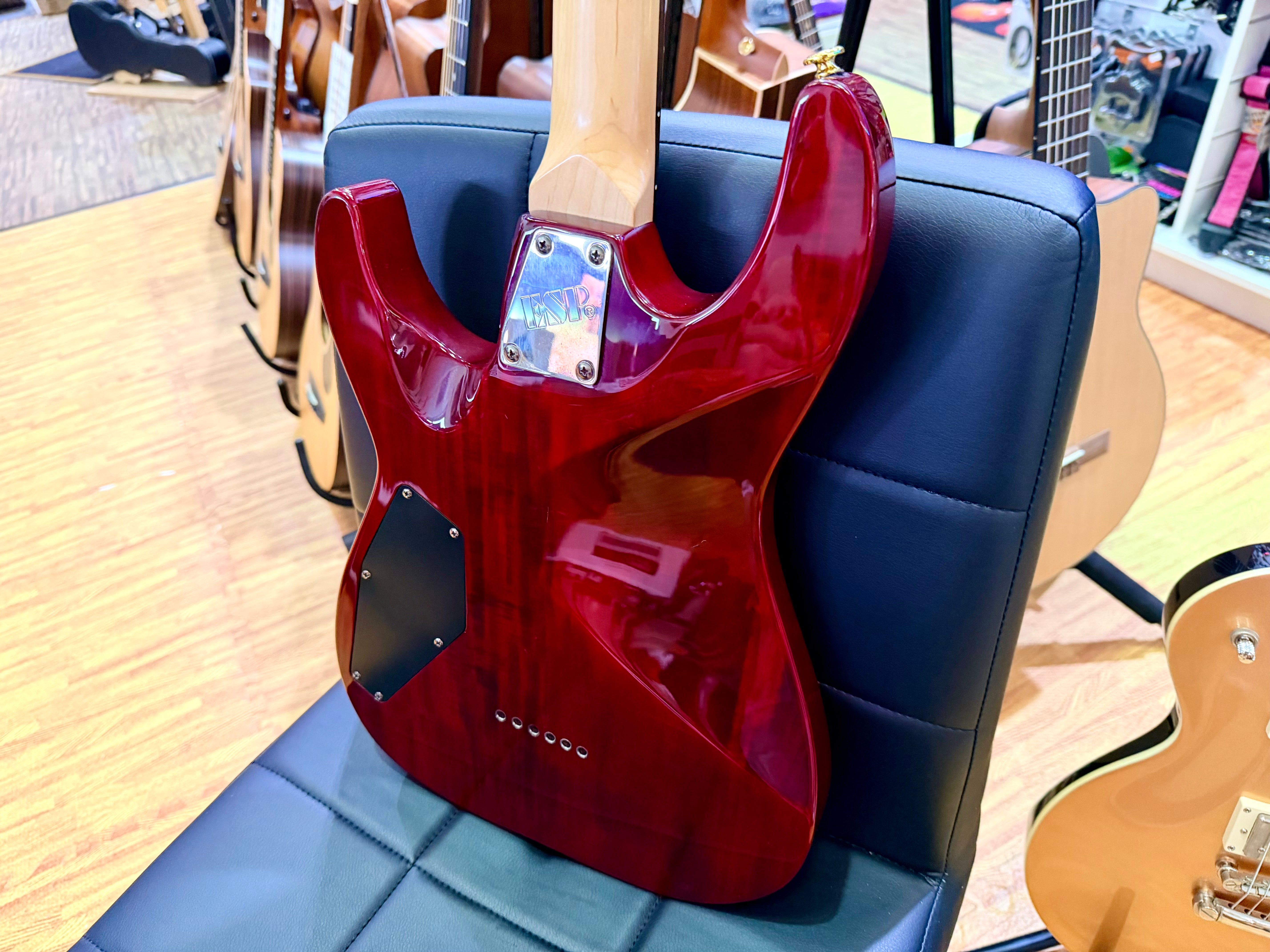 π₯2012π₯ ESP LTD MH-100QM NT See Thru Black Cherry~ Gold Hardware Guyker Lockers