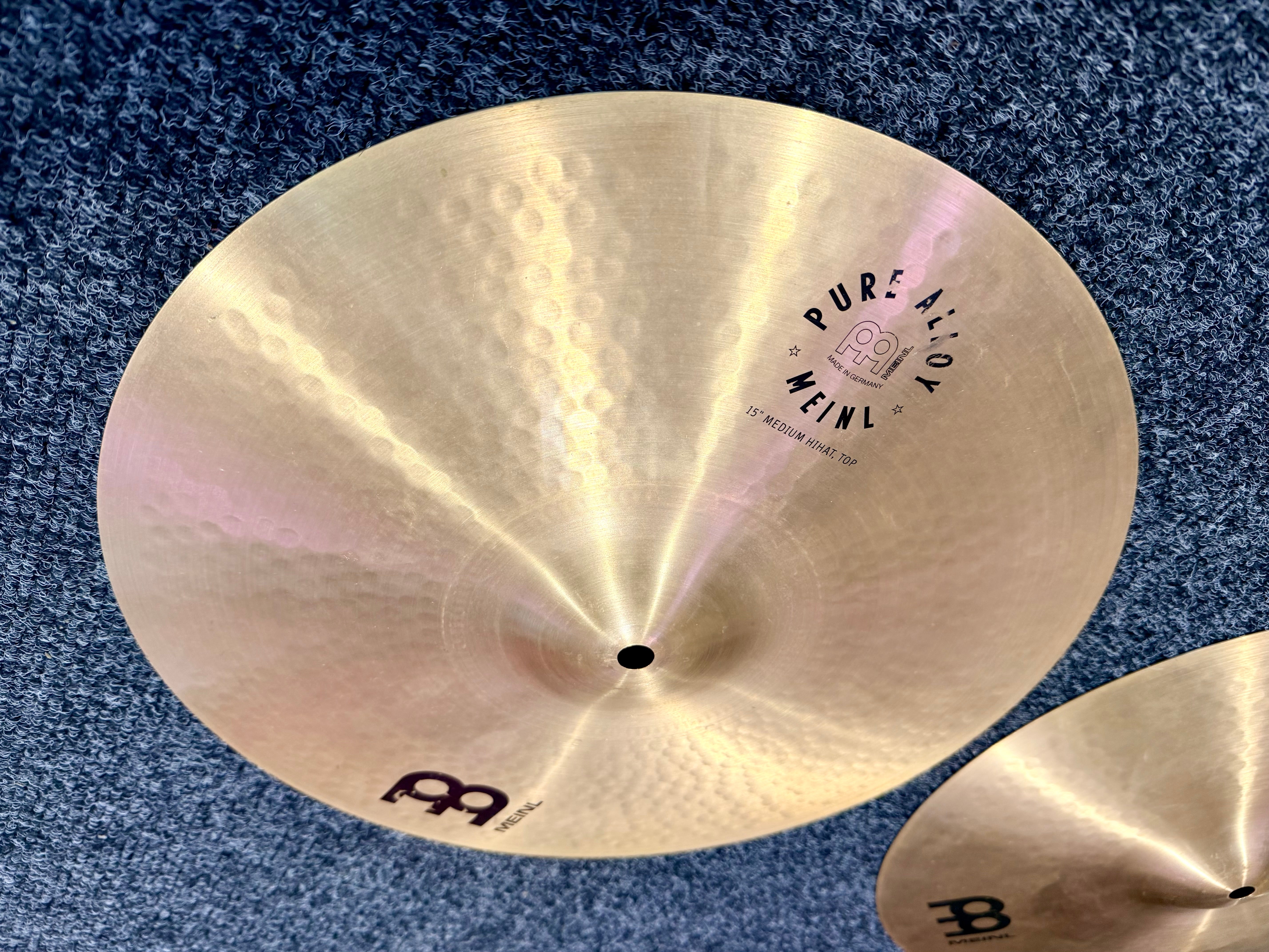 🥁 Meinl Pure Alloy 15" Medium Hi-Hat Cymbal Pair~ Drum Cymbals Hats 🥁