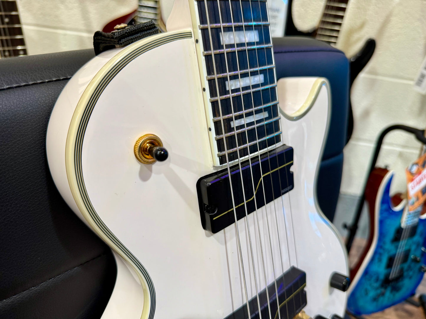 🔥MINT 2024🔥 Epiphone Matt Heafy Origins Les Paul Custom 7-String~ Bone White!