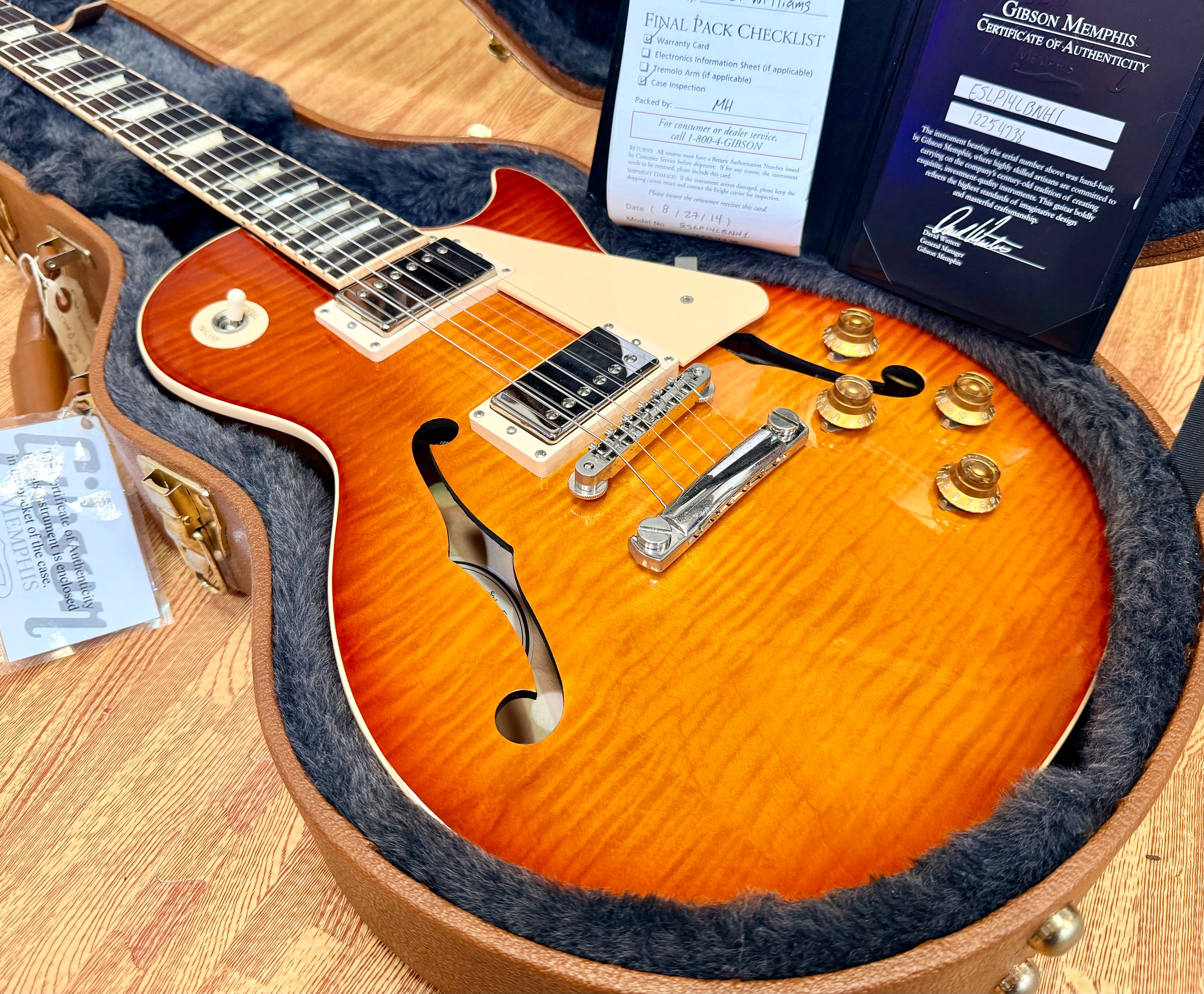 🔥RARE🔥 Gibson Memphis ES-Les Paul 2014~ Honey Burst Semi-Hollow~ USA + Case/COA