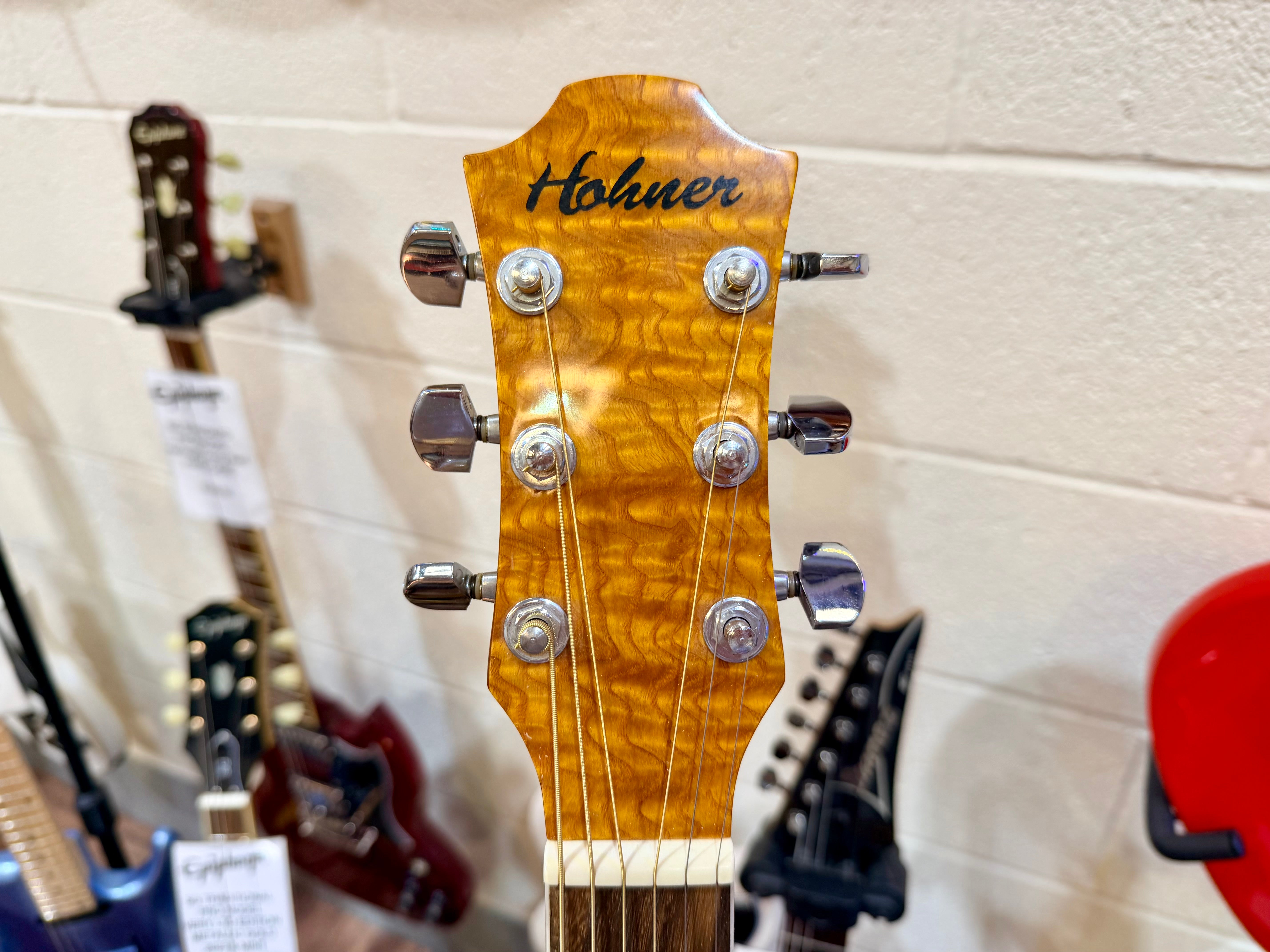 🌟STUNNING🌟 Hohner HW420G-CS Dreadnought Acoustic Guitar~ Cherry Sunburst~ 90s!