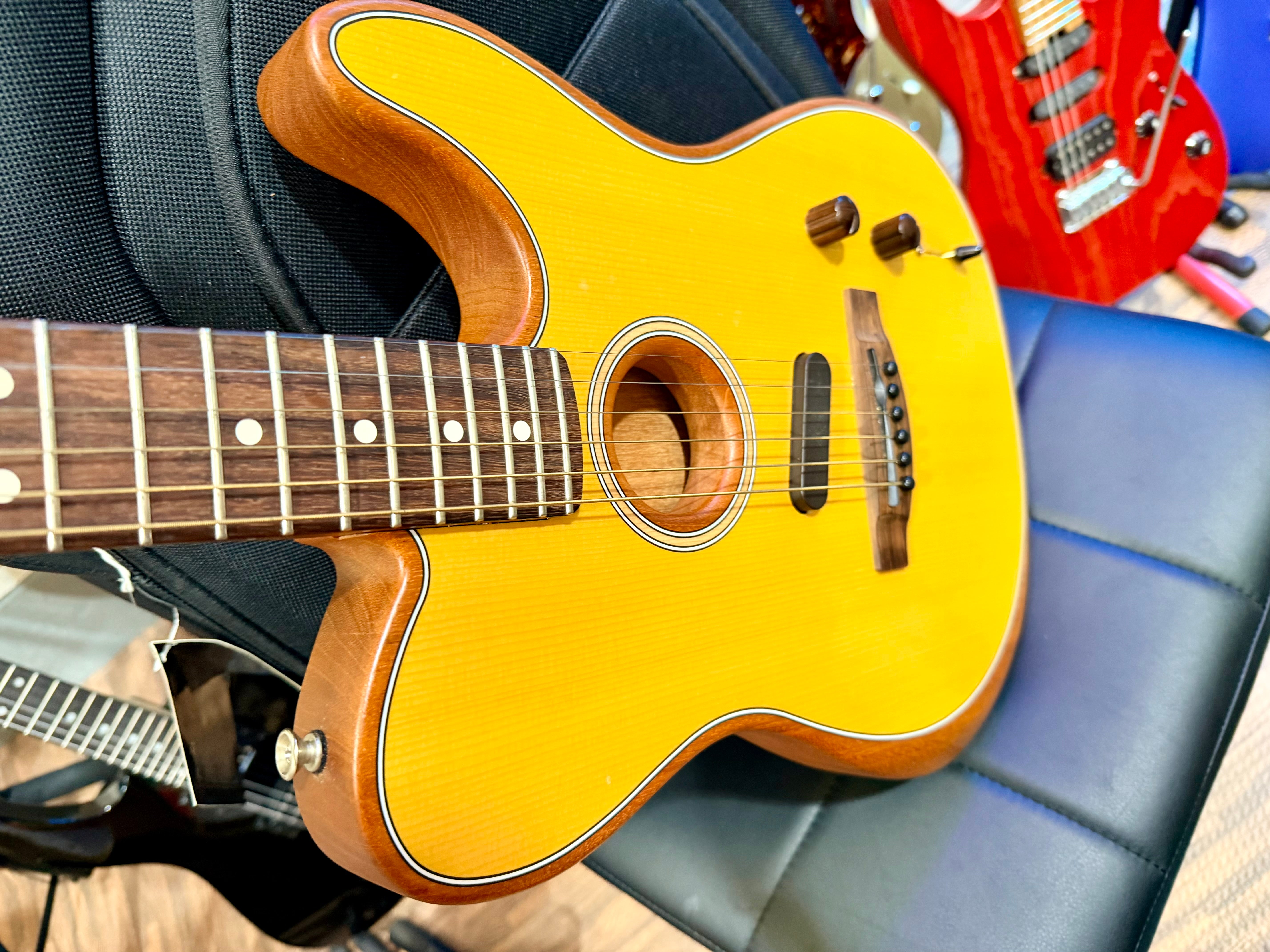 🌟2021🌟 Fender Acoustasonic Player Telecaster~ Butterscotch Aged Natural + Bag!