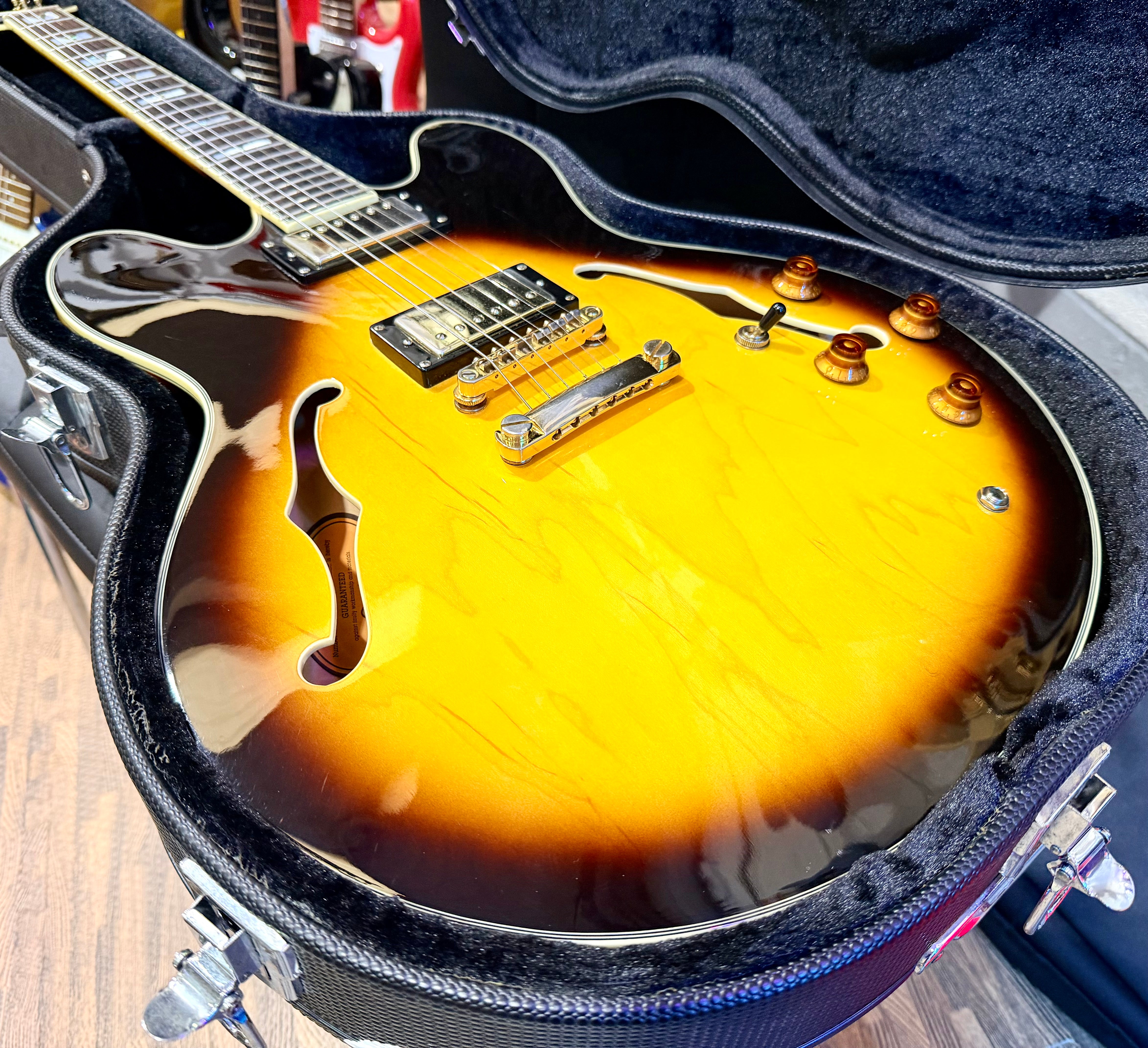 ☀️2008☀️ Epiphone Sheraton ii VS~ Vintage Sunburst~ Hollow-body~ Hard Case!