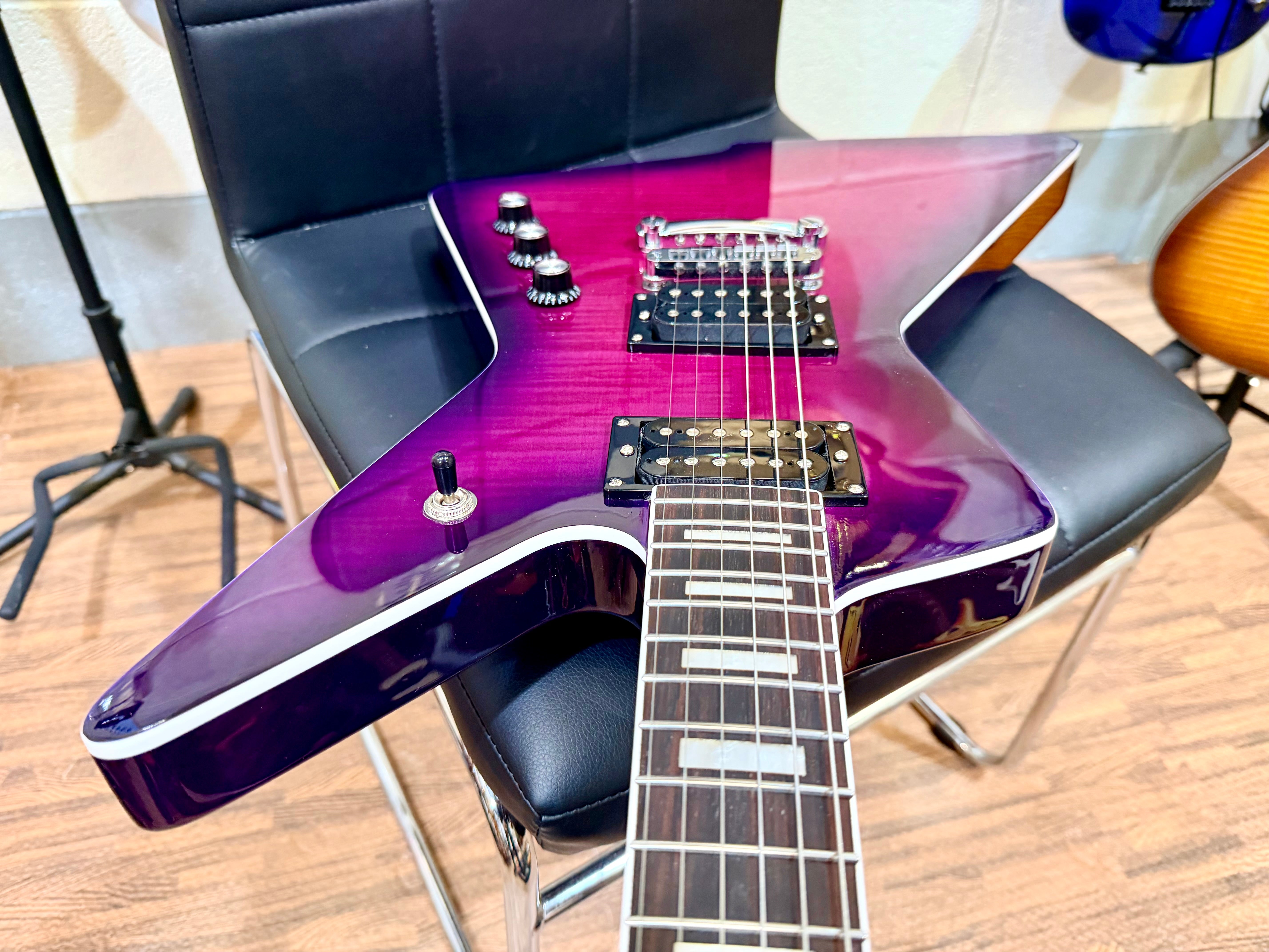🔥2024🔥 Westcreek Destroyer Electric Guitar~ Explorer Body Shape~ Purple Burst!