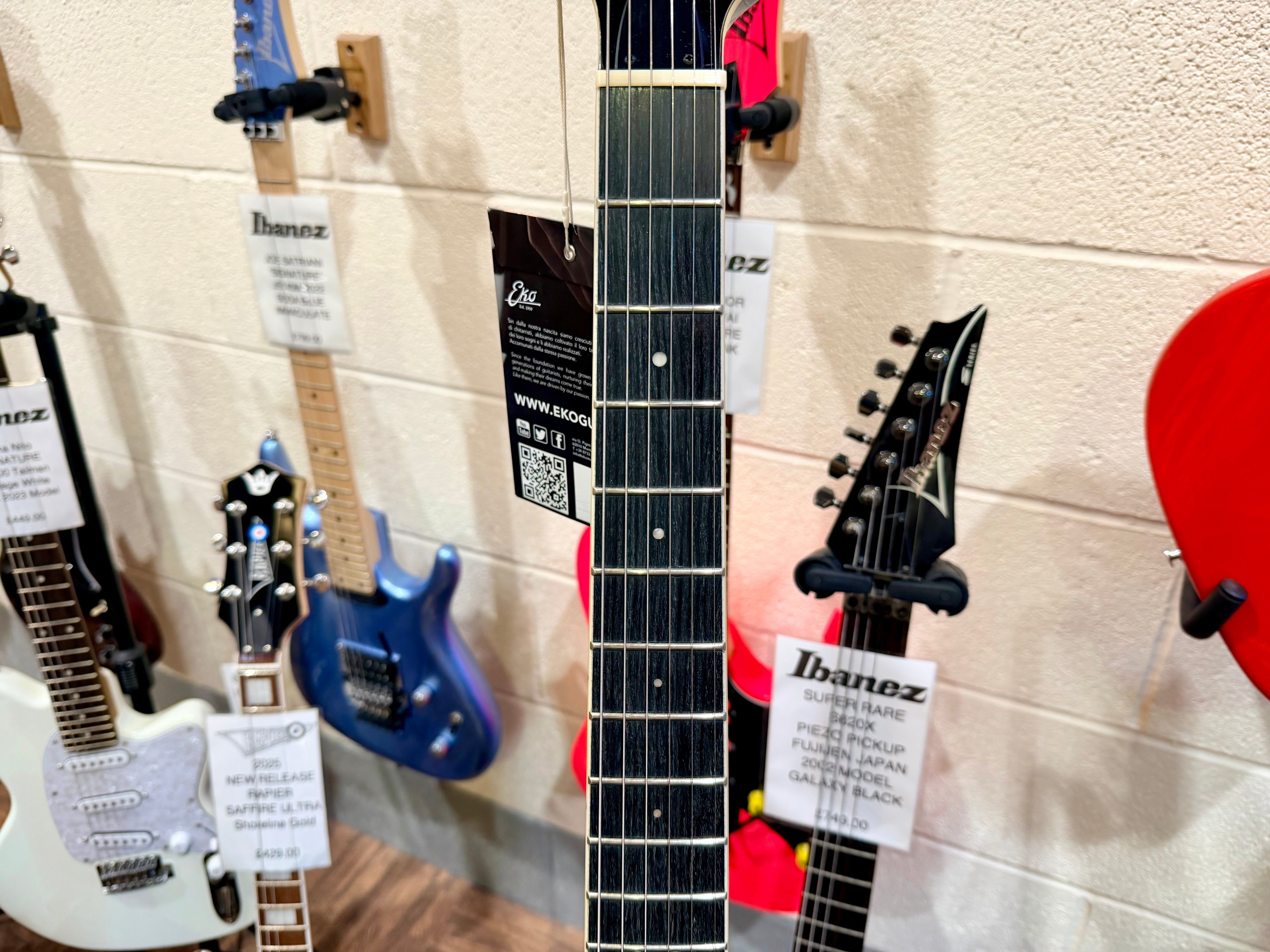 🌟NEW 2025🌟 Eko MIA IV SA~ Blues Blue~ Semi-Hollow HH~ Coil-Split~ Maple Top!