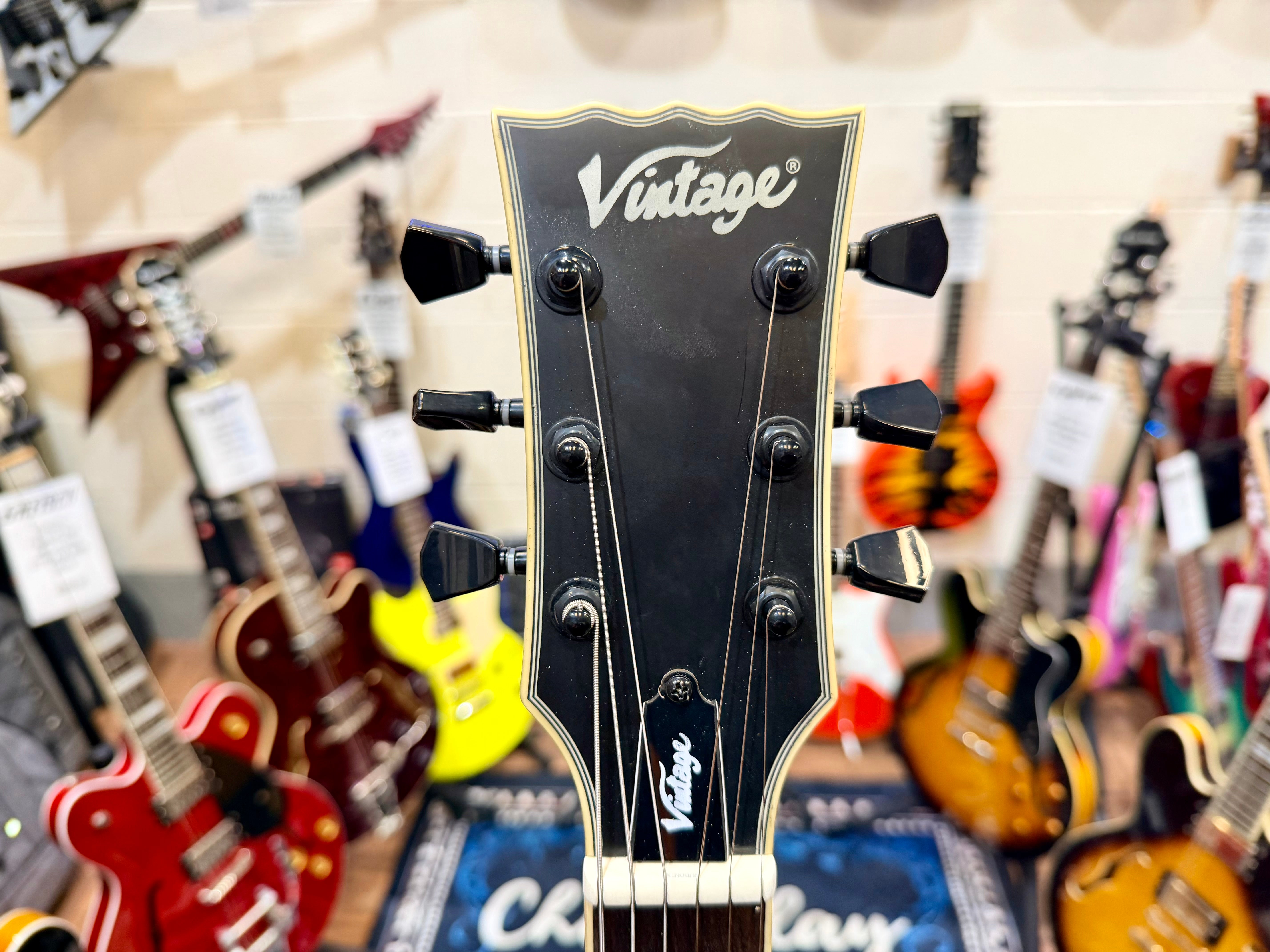 🔥B-STOCK DEAL🔥 NEW Vintage V100 VMX Electric Guitar~ Satin Black Les Paul!