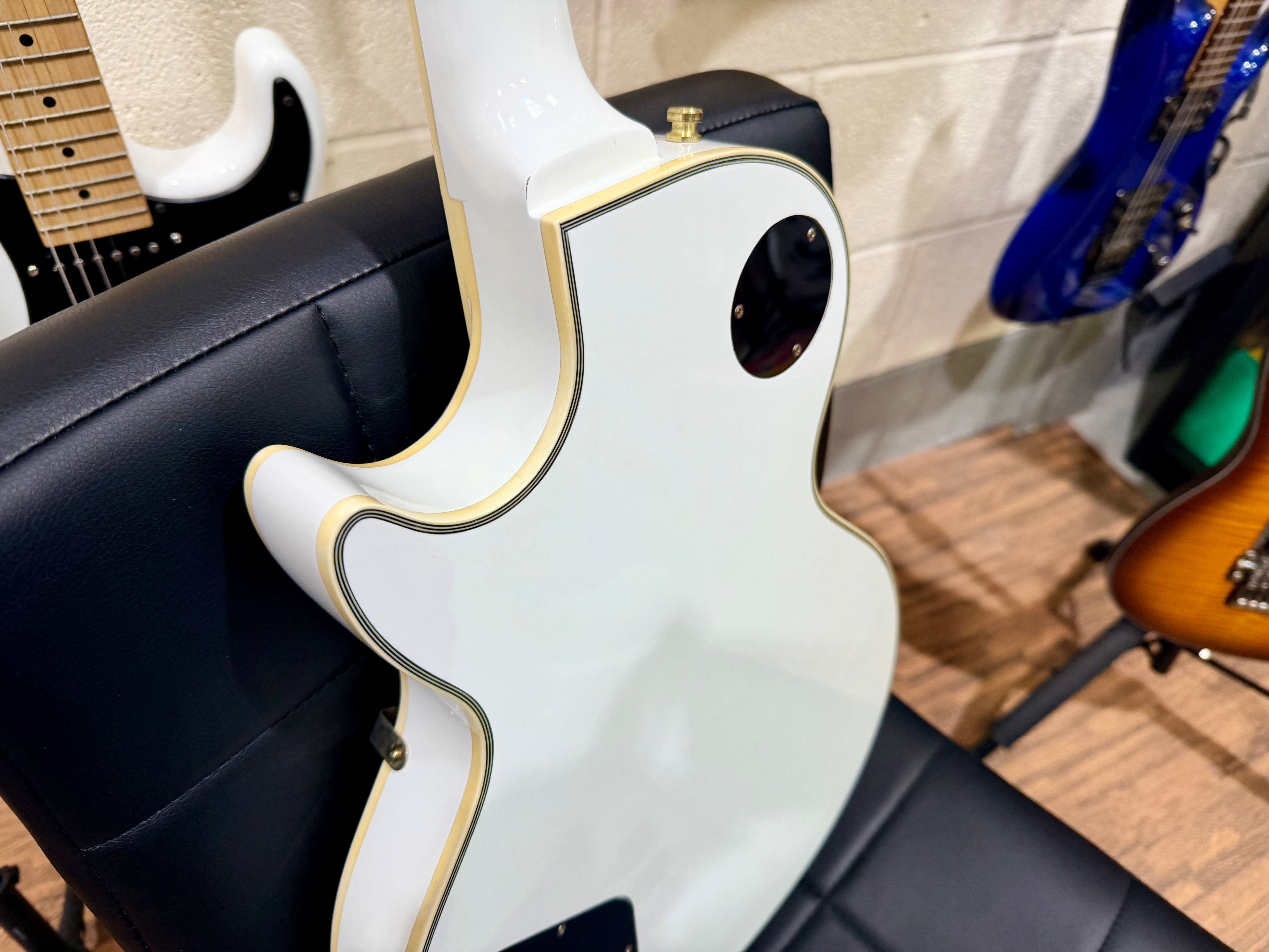 🌟2001 KOREA🌟 Epiphone Les Paul Custom~ Alpine White~ Seymour Duncan + Case!