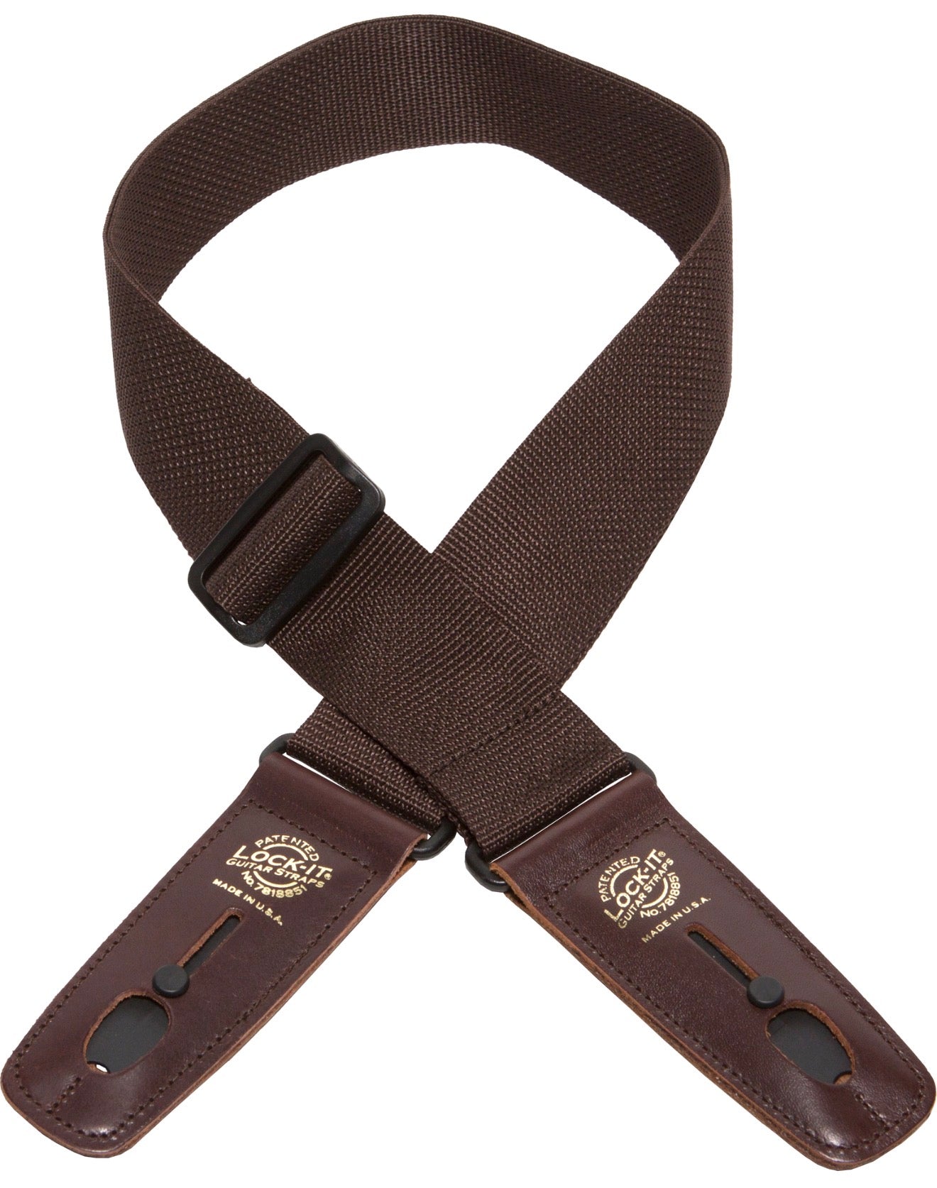 Lock-It Guitar Strap Polypro Series- Brown