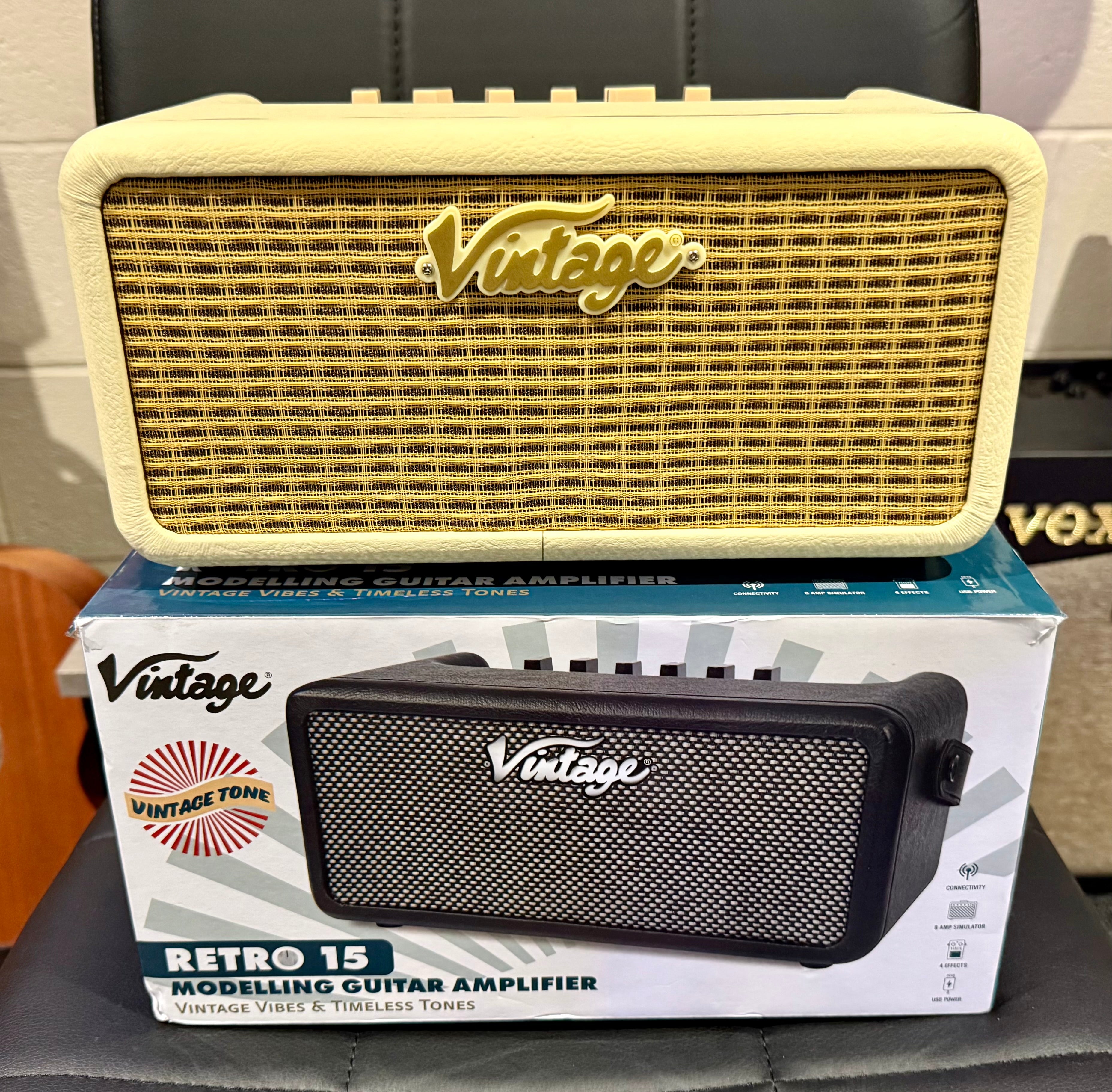 🌟NEW RELEASE🌟 Vintage Retro 15~ 15W Guitar Modelling Amplifier~ Vintage White!