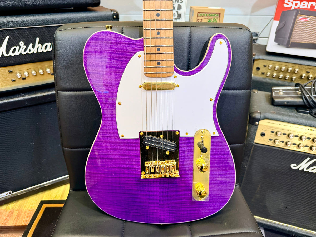 ⚡️2026⚡️ JET Guitars JT-600 Roasted Maple~ Flamed Maple Purple & Gold~NEW LAUNCH