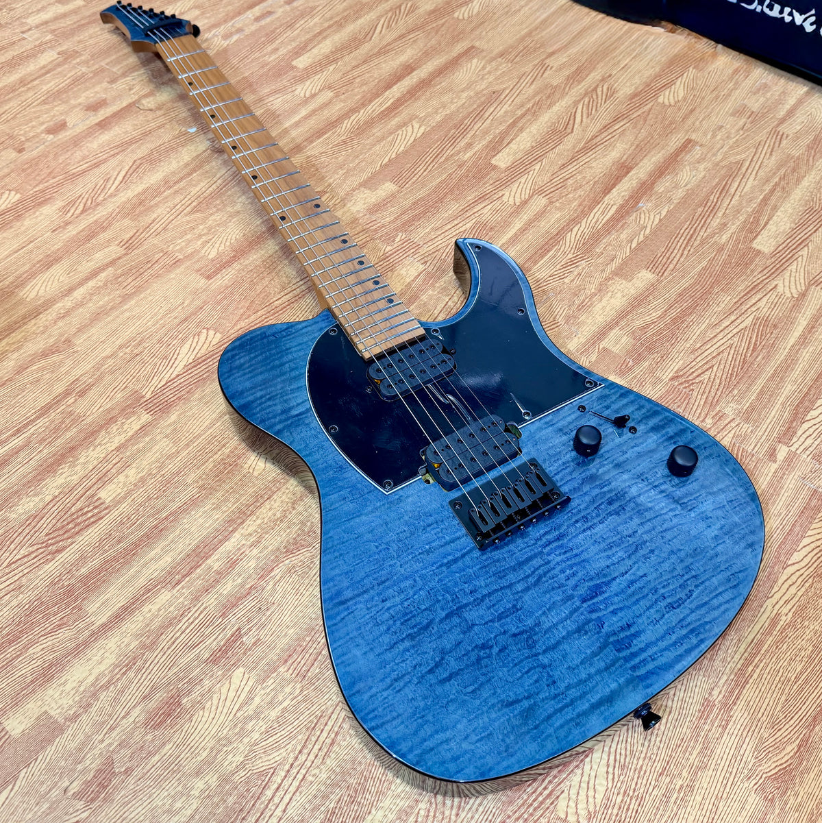 Spira Guitars T-450 TDB~ Trans Blue Flame Maple~ Villain Custom Humbuckers~ NEW