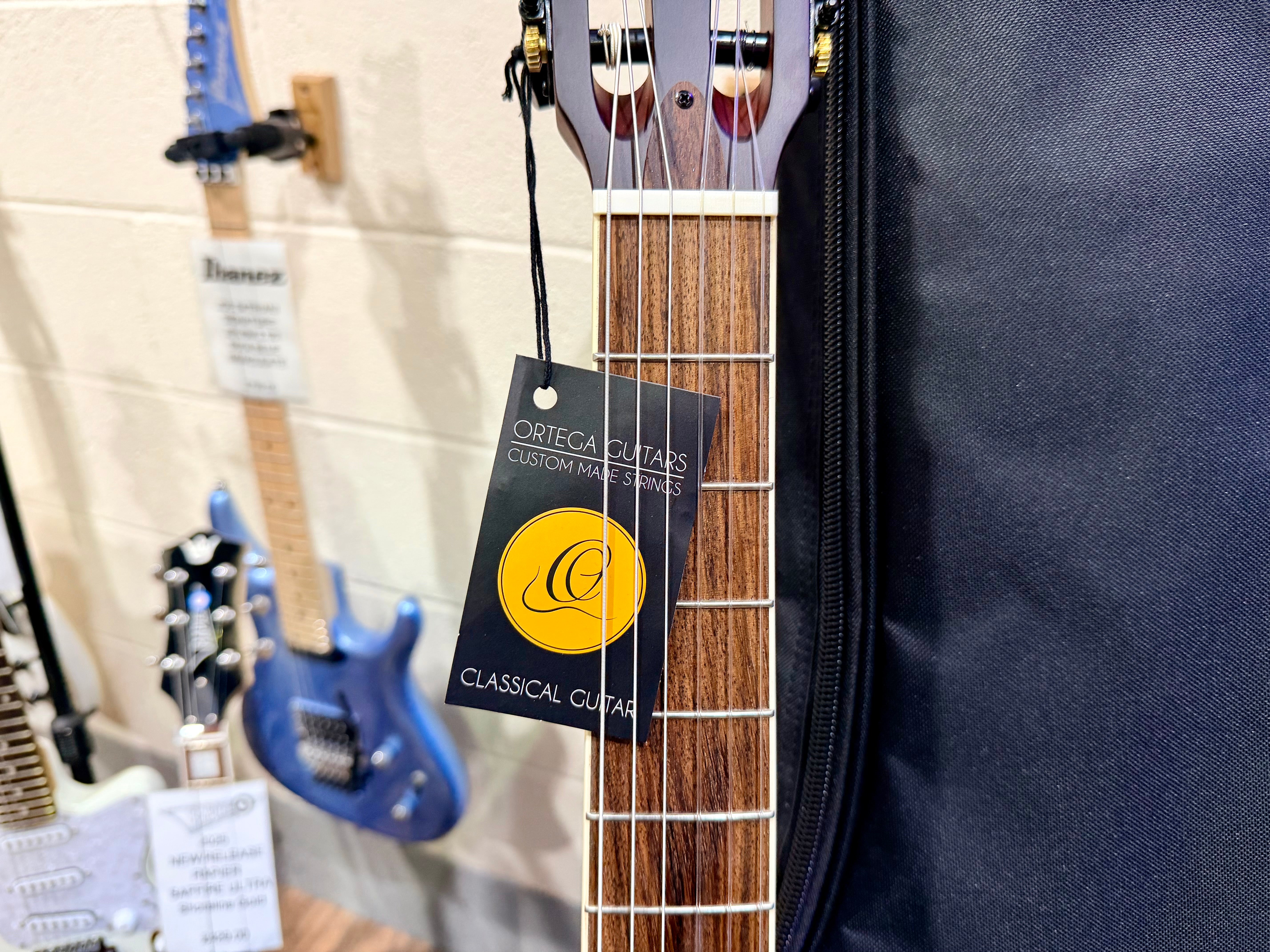 🔥NEW🔥 Ortega TourPlayer Electro-Acoustic Classical Guitar~ Nylon Thin~ Black!